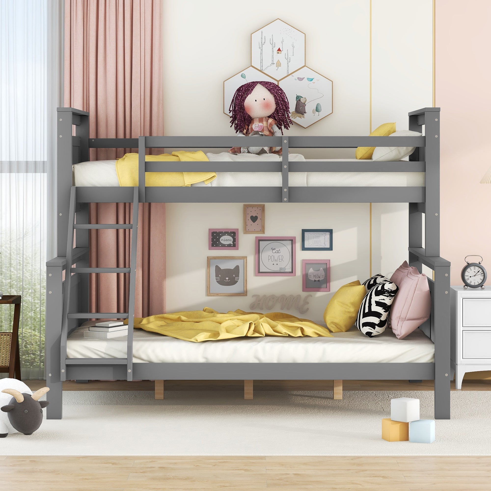Logidon stapelbed grijs 90x200 cm om te bouwen tot twee bedden