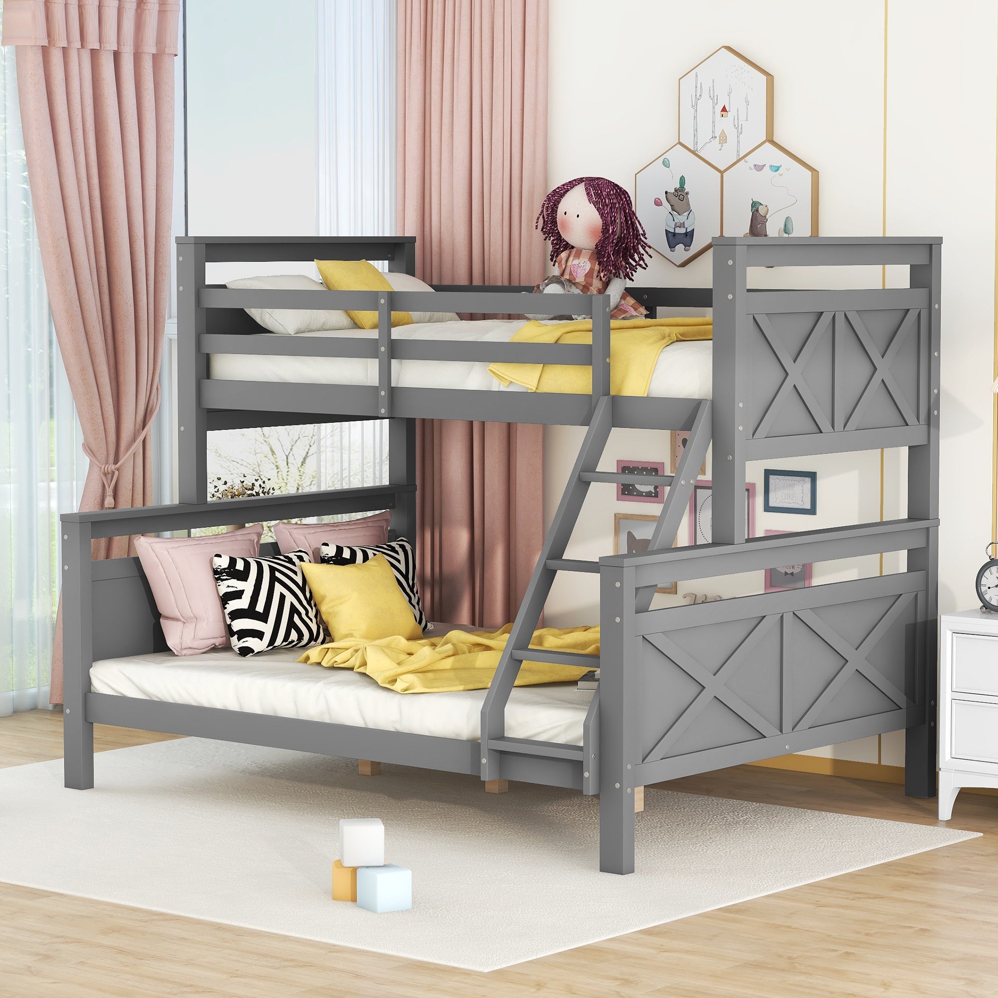 Logidon stapelbed grijs 90x200 cm om te bouwen tot twee bedden