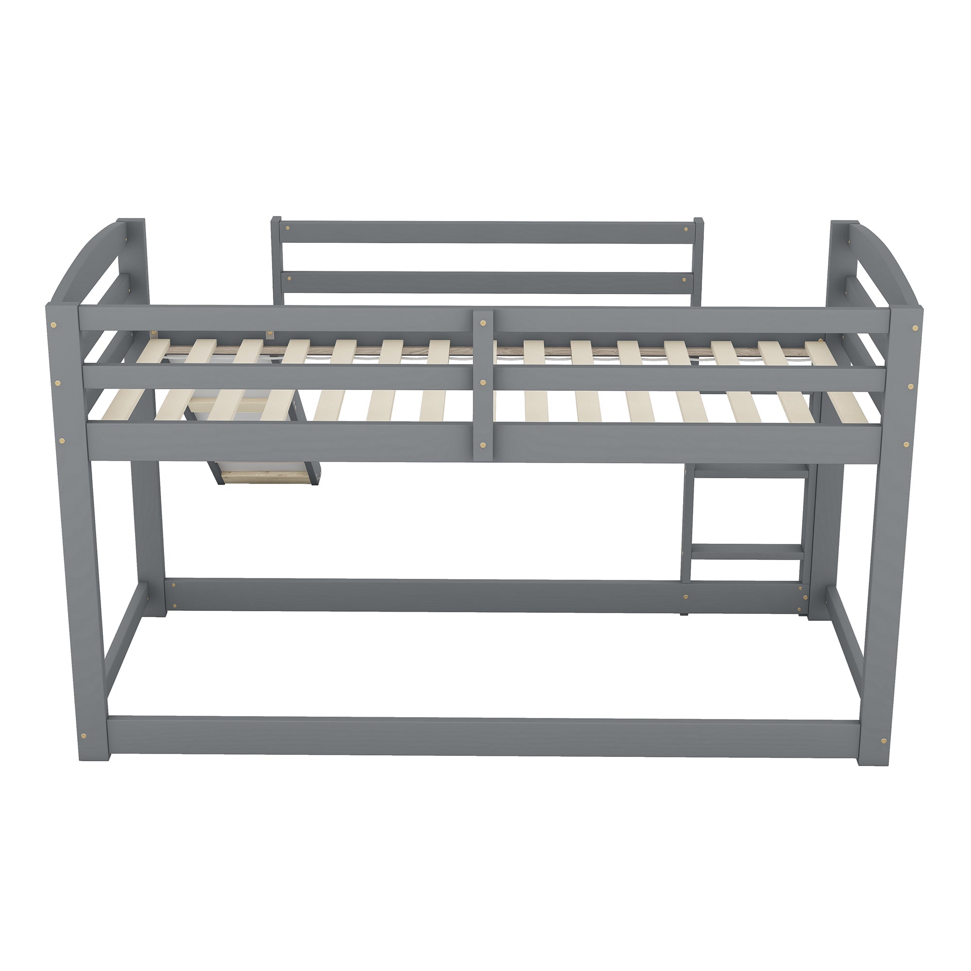 Logidon Bunk Bed With Slide Gray 90x200cm Solid Wood Frame