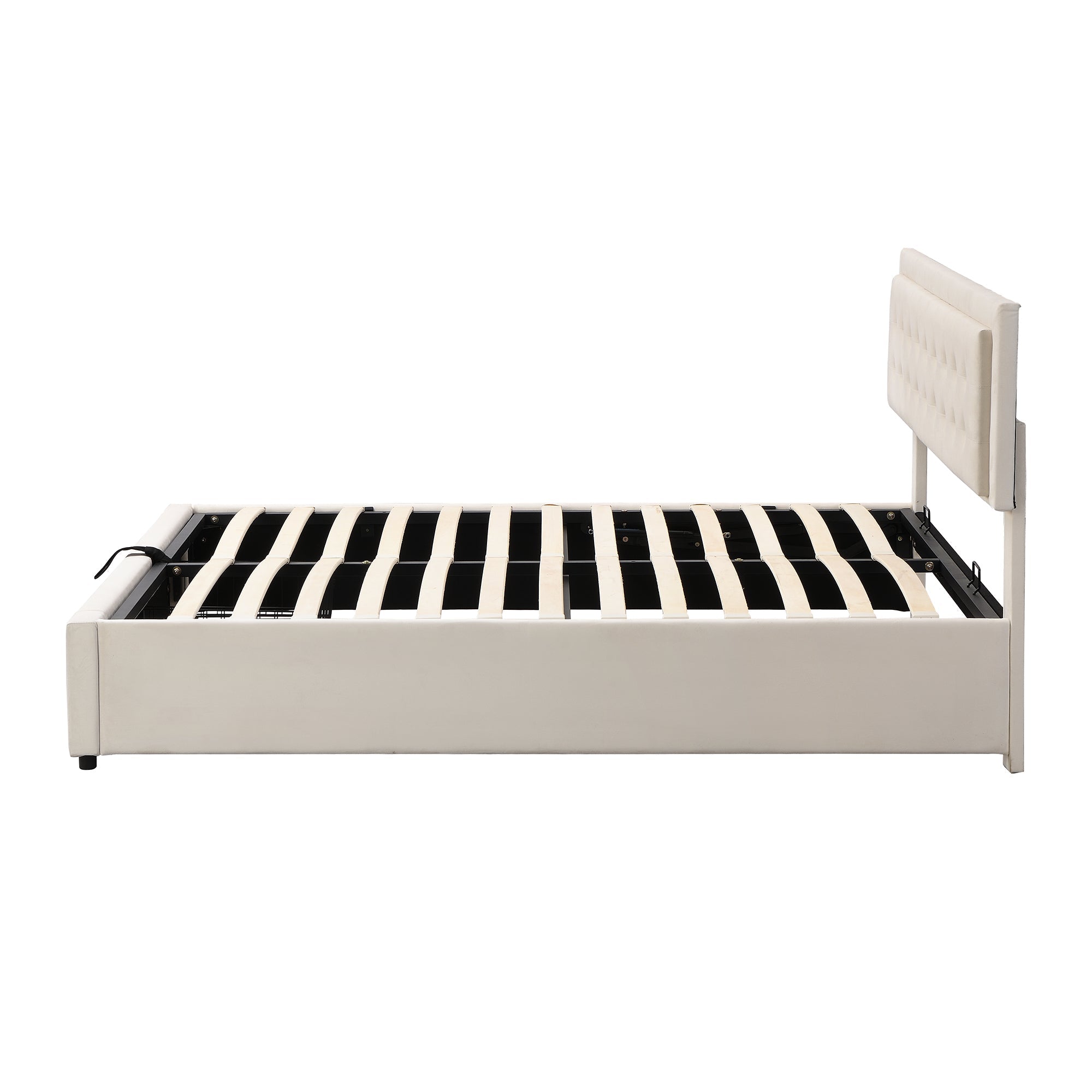 Logidon Bed With Box And Drawers 180x200 Beige Storage Space