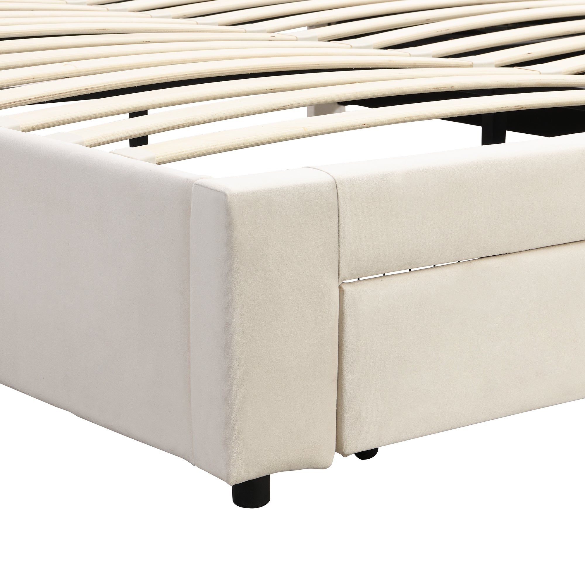 Logidon Bed With Box And Drawers 180x200 Beige Storage Space