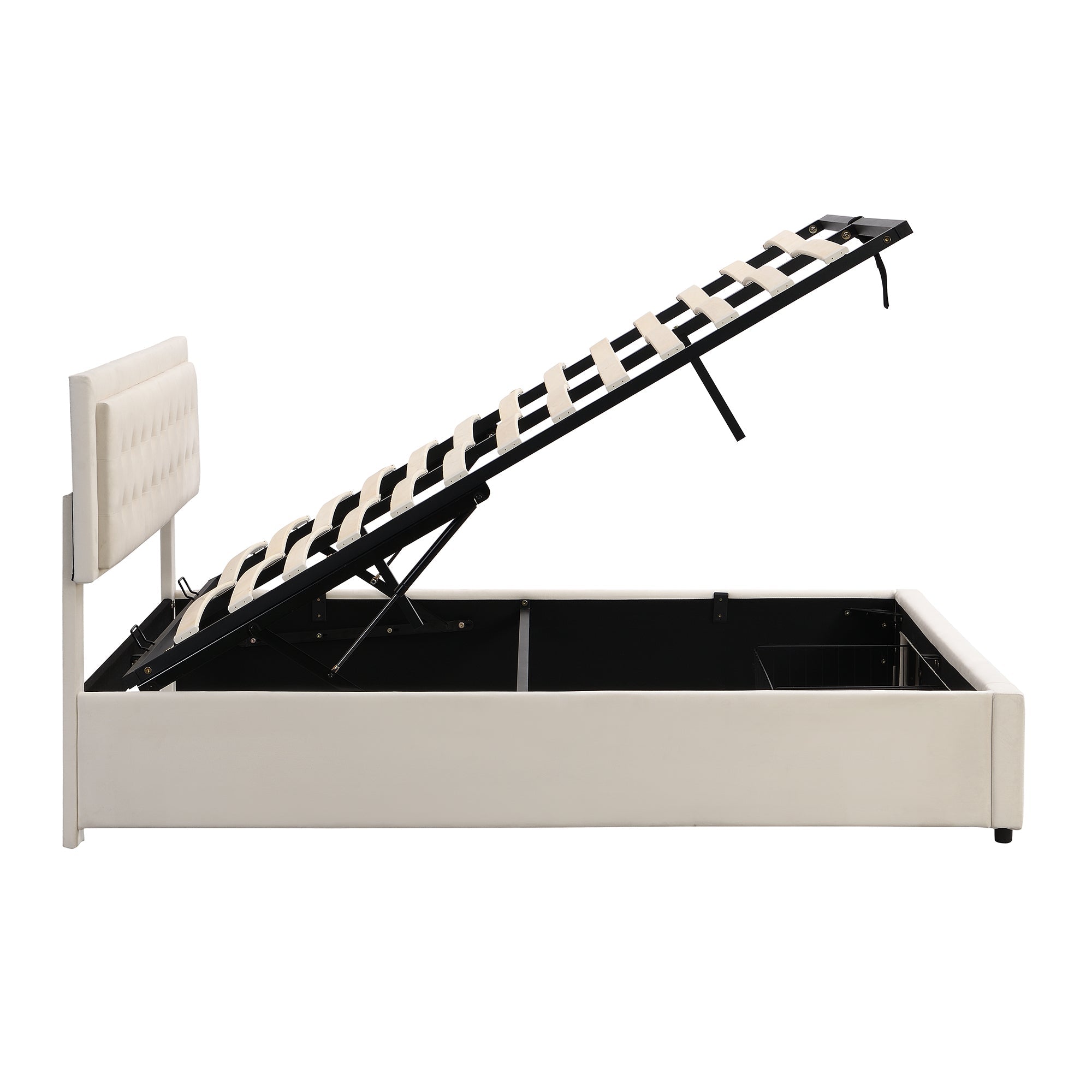 Logidon Bed With Box And Drawers 180x200 Beige Storage Space