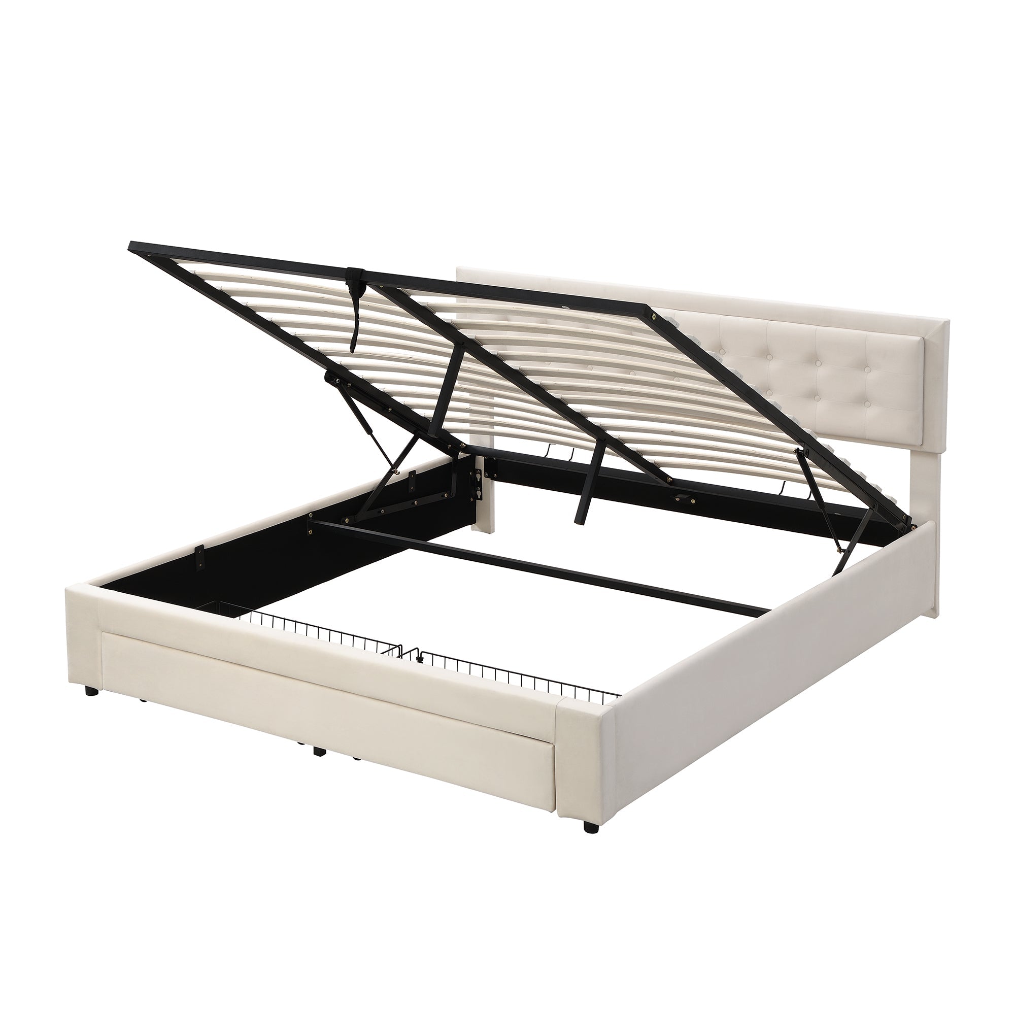 Logidon bed met lades en lades 180x200 beige opbergruimte