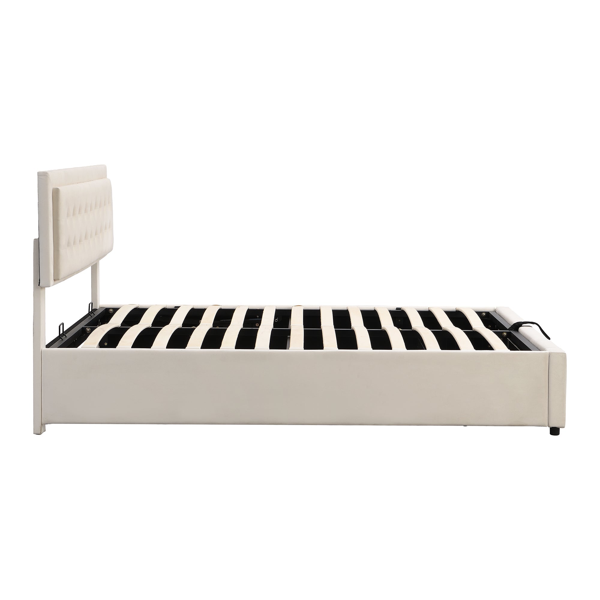 Logidon Bed With Box And Drawers 180x200 Beige Storage Space