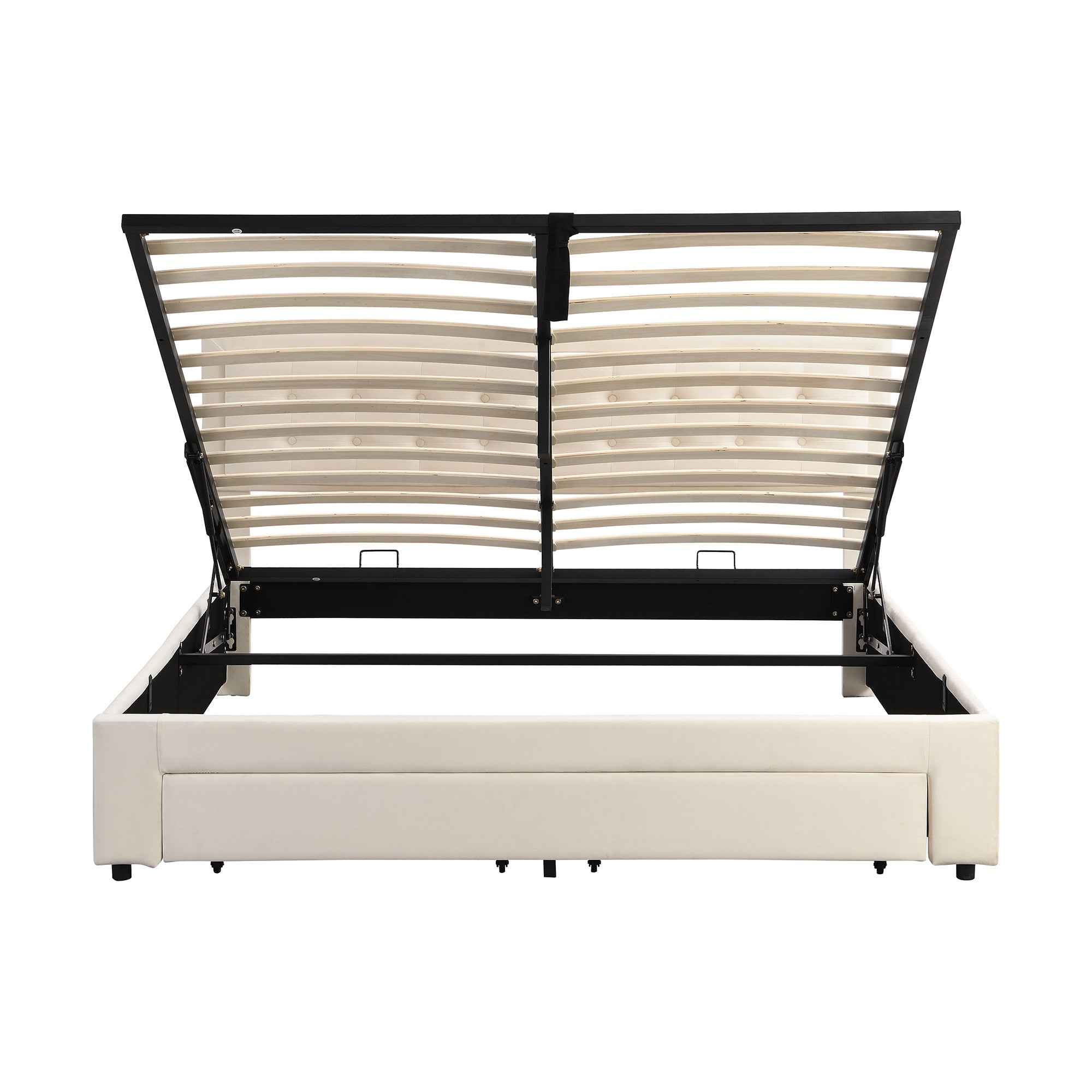 Logidon Bed With Box And Drawers 180x200 Beige Storage Space