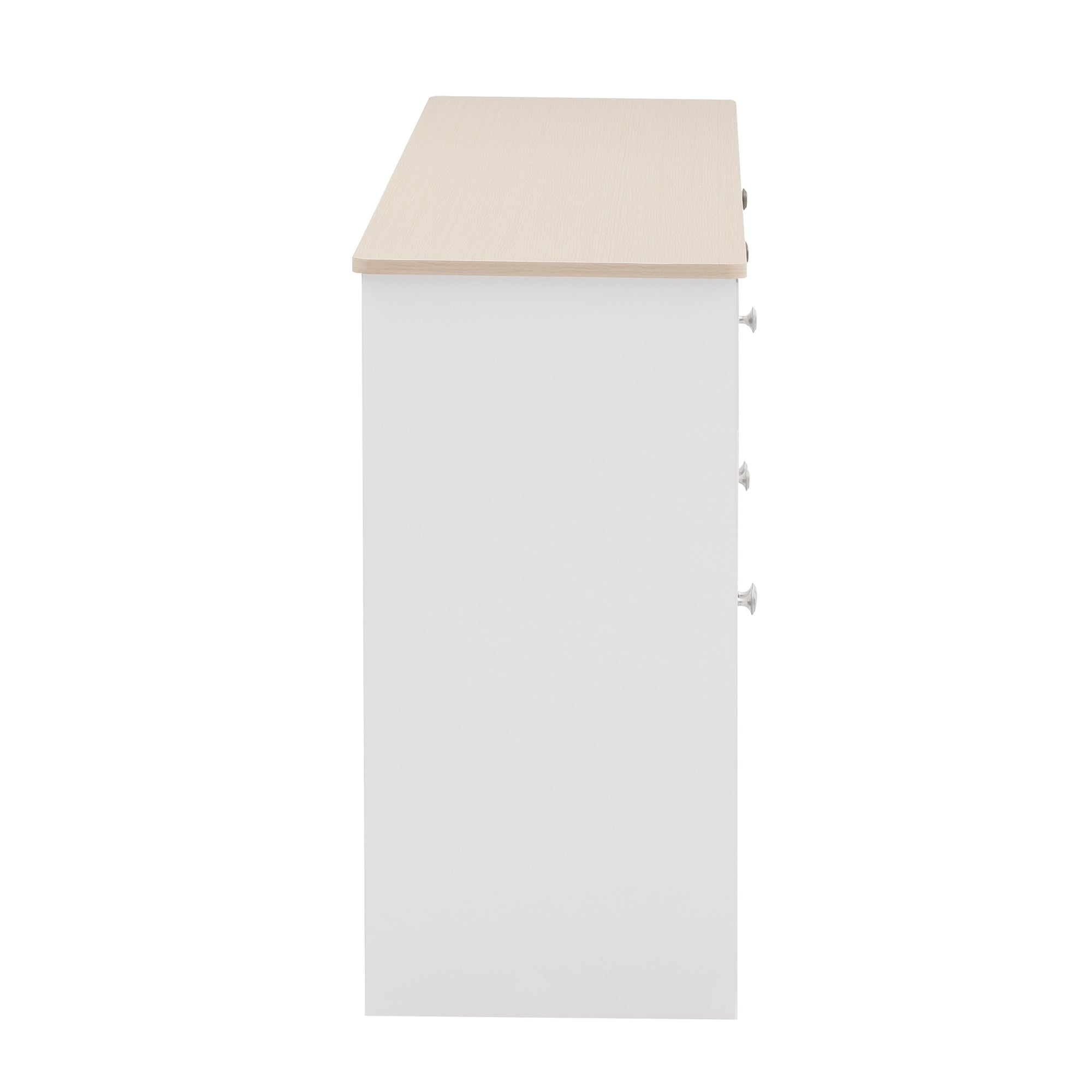 Logidon Sideboard 160 cm White Wood Grain Four Doors Three Drawers