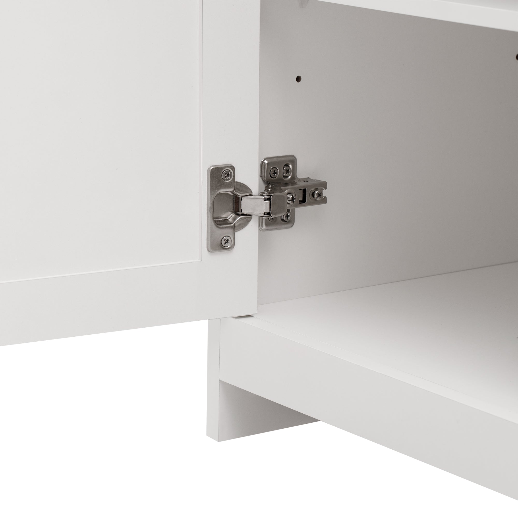 Logidon Sideboard 160 cm White Wood Grain Four Doors Three Drawers