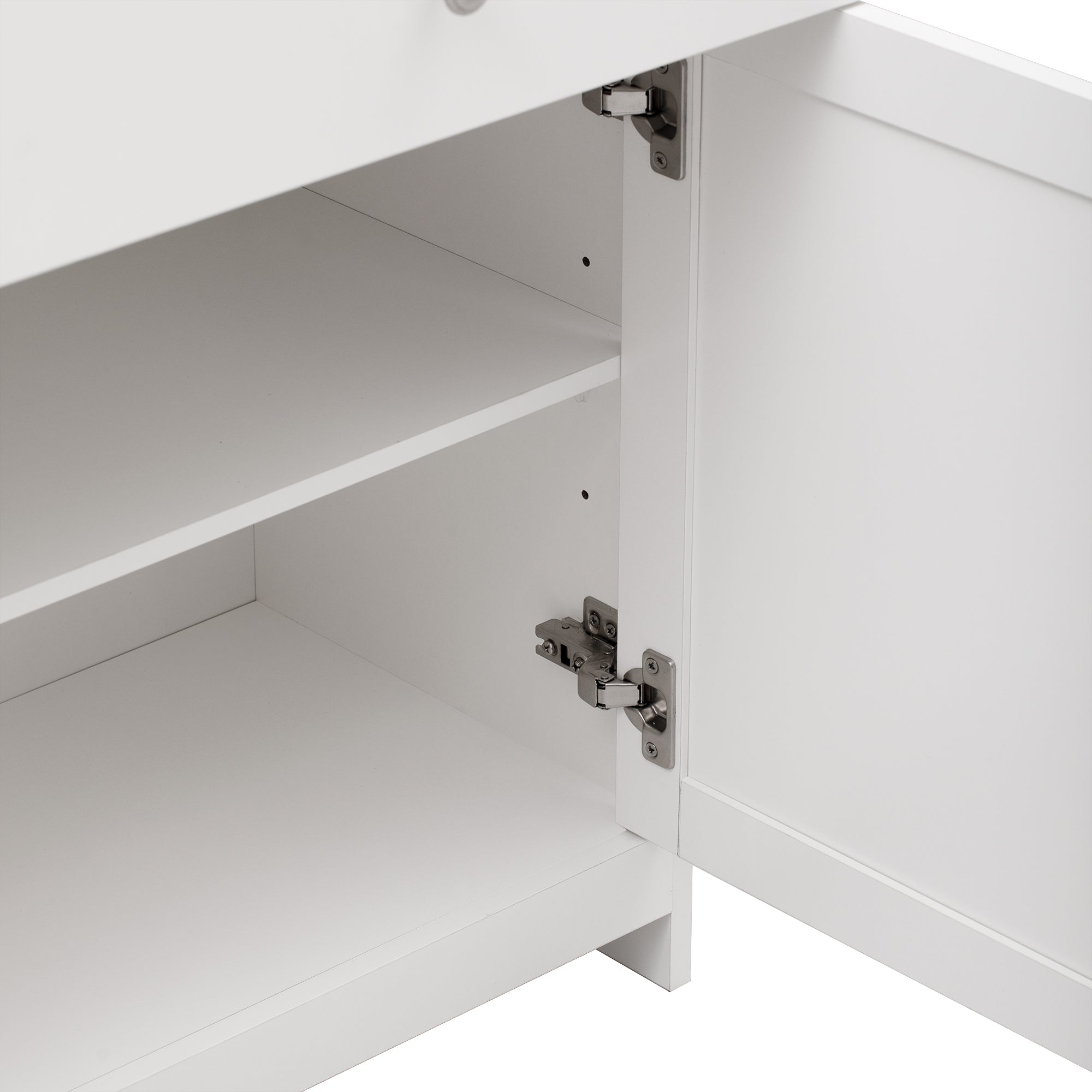 Logidon Sideboard 160 cm White Wood Grain Four Doors Three Drawers
