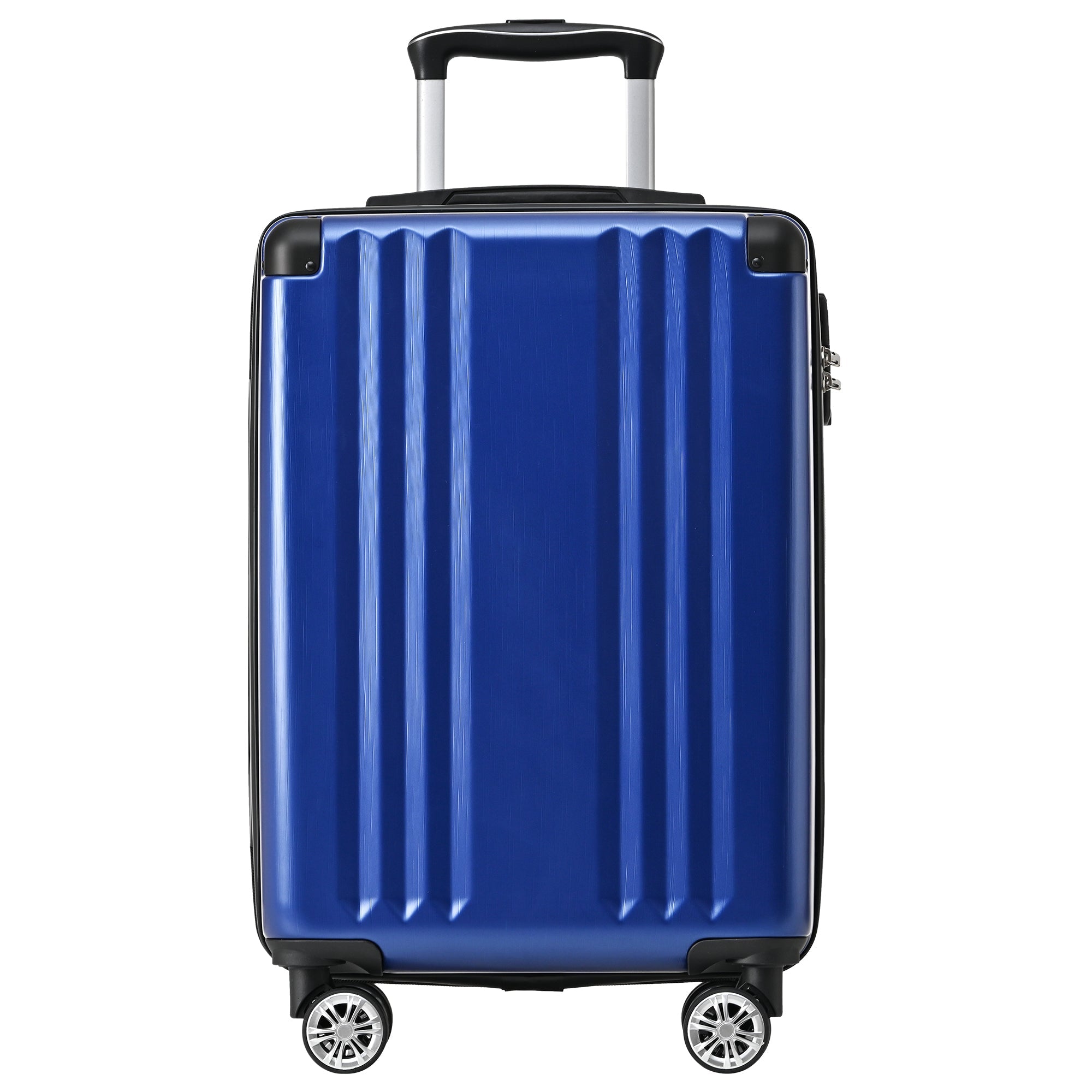 Logidon harde koffer donkerblauwe handbagage 4 wielen TSA-slot