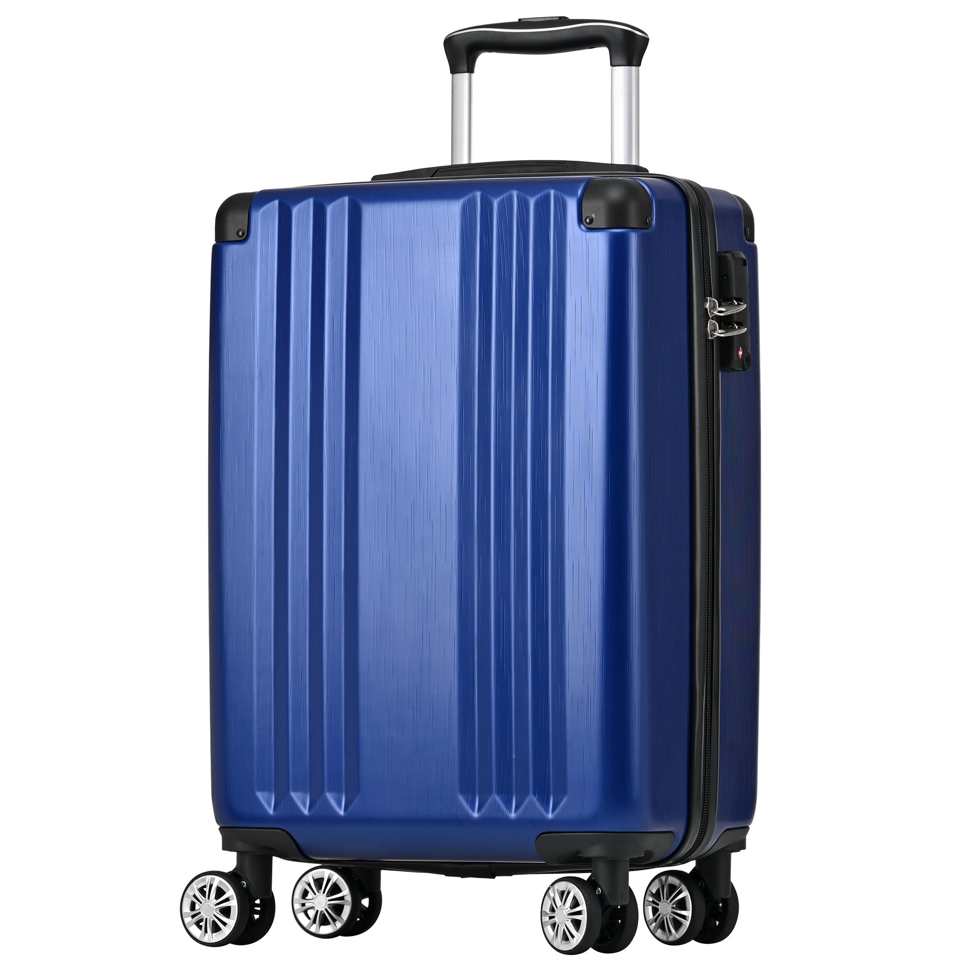 Logidon harde koffer donkerblauwe handbagage 4 wielen TSA-slot