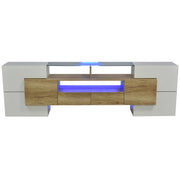 Logidon TV-meubel 200 cm wit hoogglans met LED-verlichting