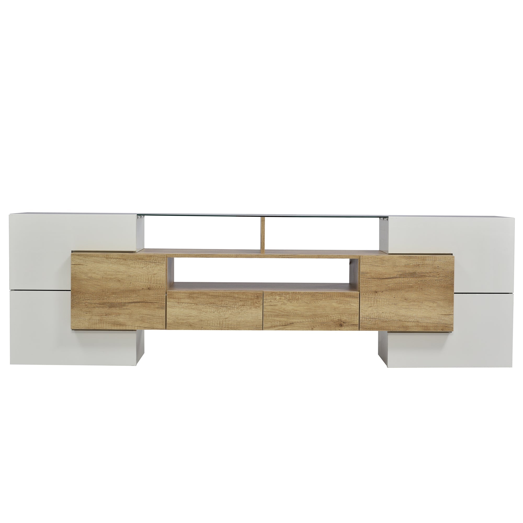Logidon TV-meubel 200 cm wit hoogglans met LED-verlichting