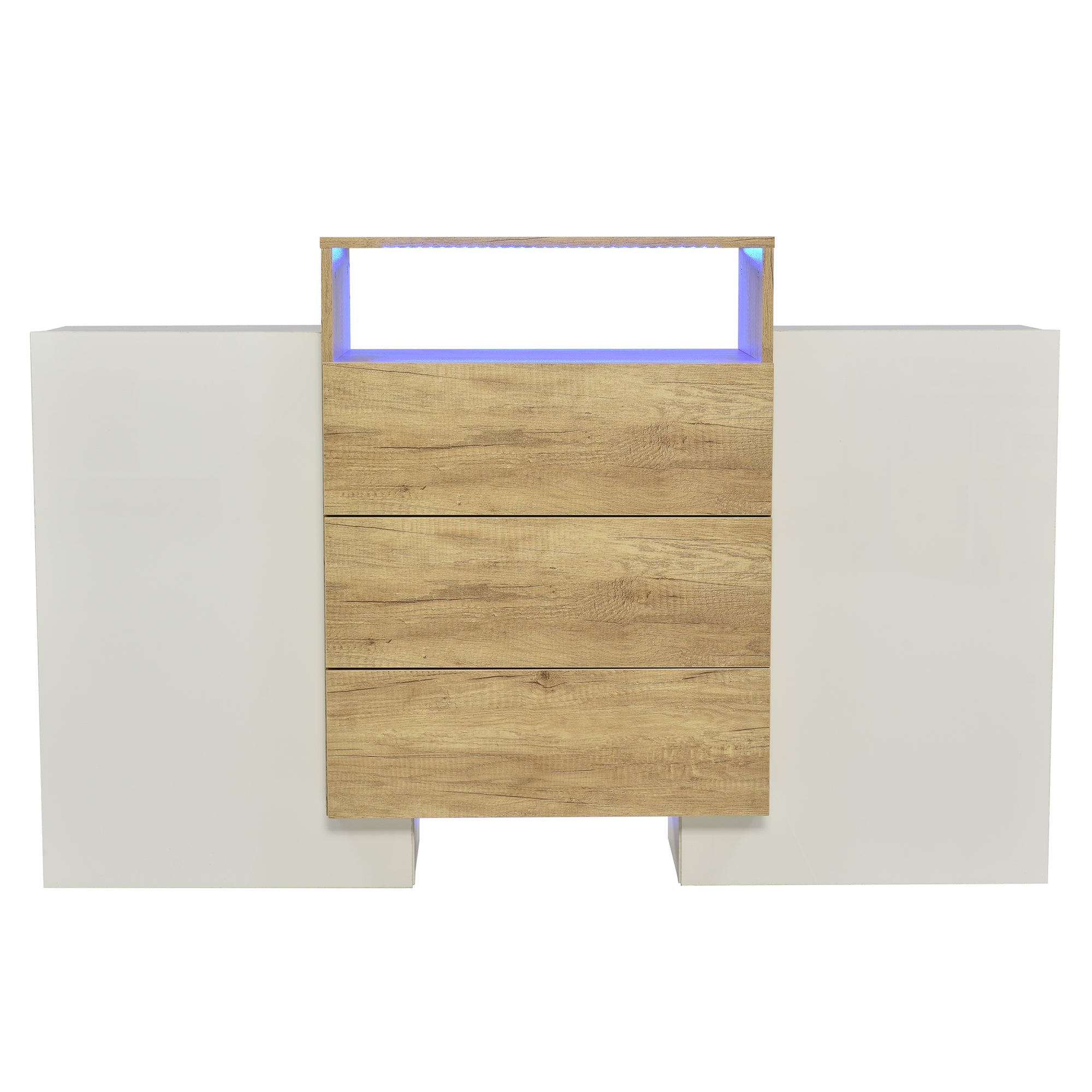 Logidon dressoir 140 cm moderne ladekast met veelkleurig LED-licht