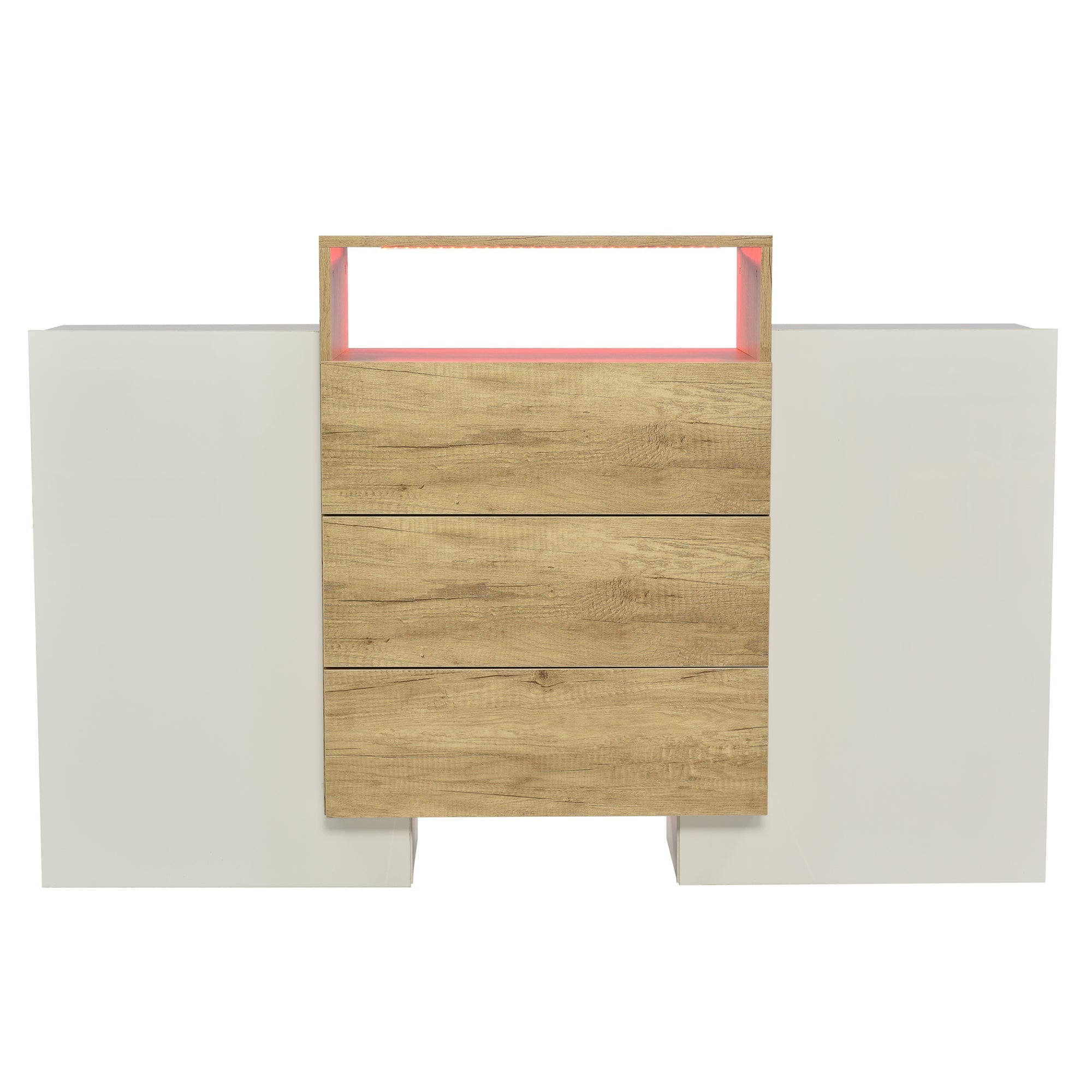 Logidon dressoir 140 cm moderne ladekast met veelkleurig LED-licht
