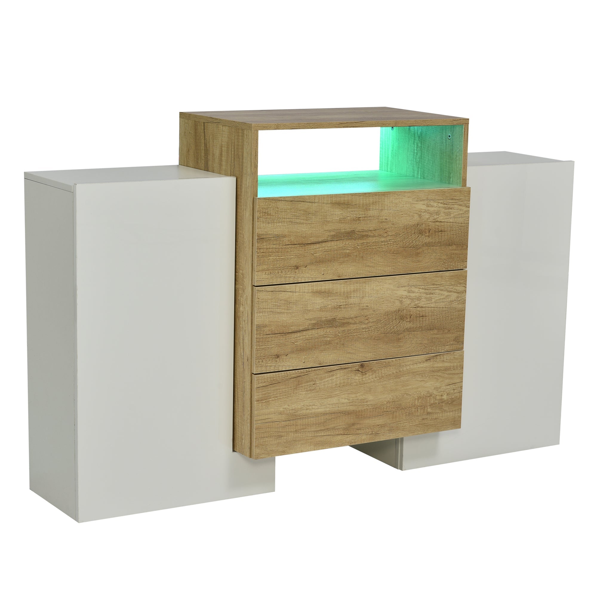 Logidon dressoir 140 cm moderne ladekast met veelkleurig LED-licht