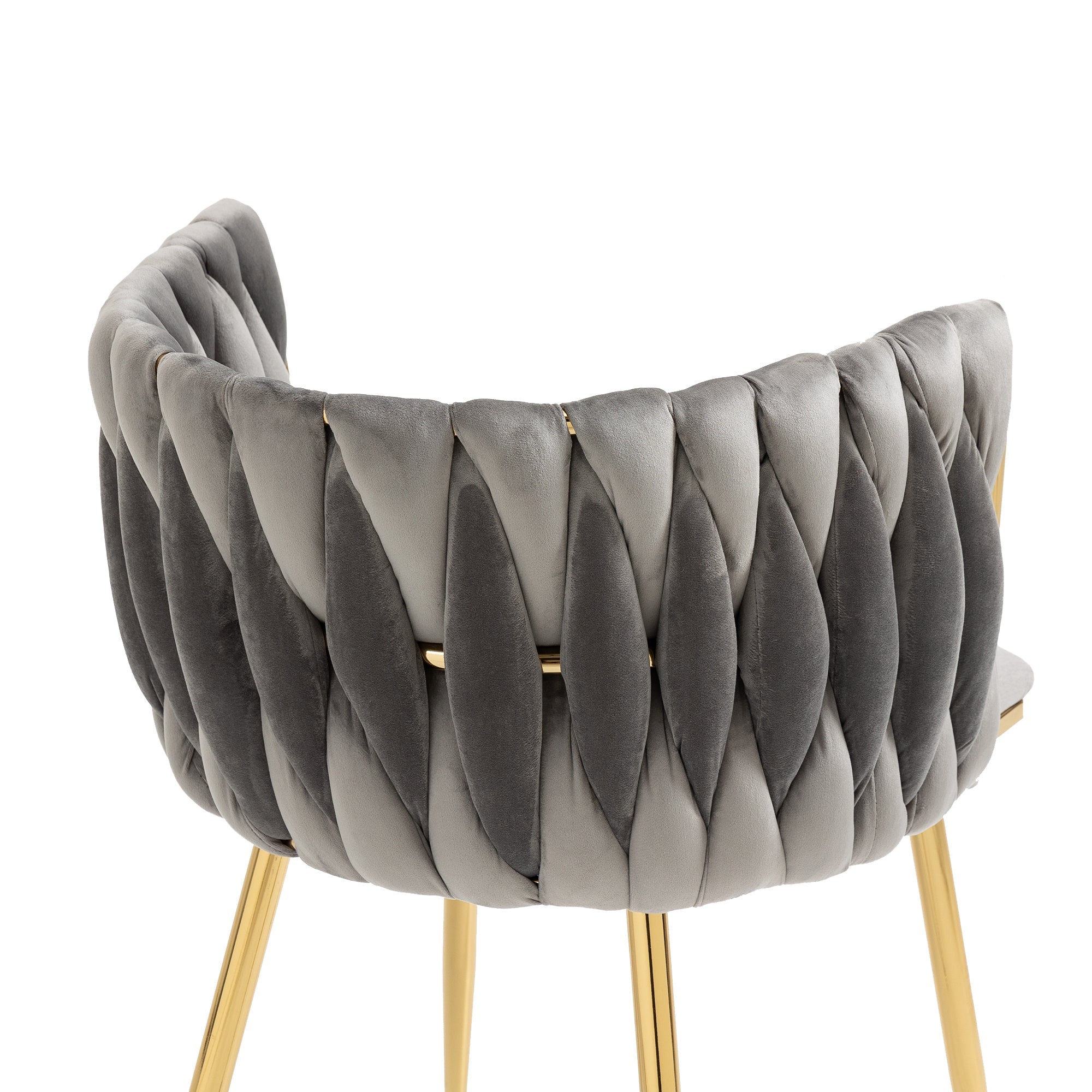 Logidon Luxe Velvet Eetkamerstoelenset Grijs Set van 2 met Gouden Poten