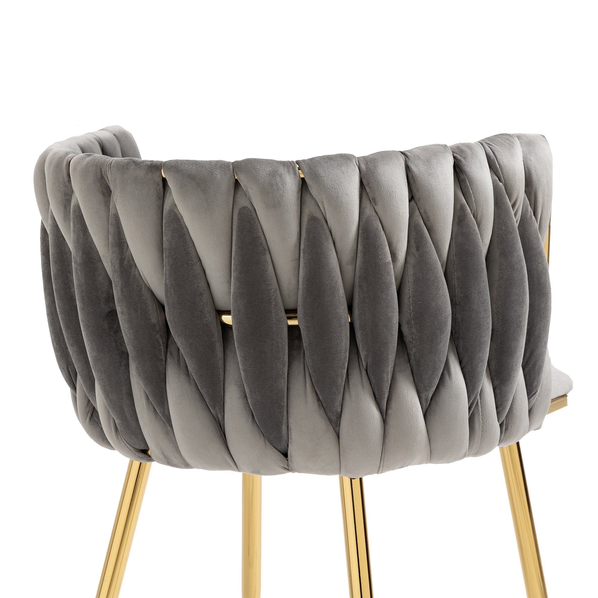 Logidon Luxe Velvet Eetkamerstoelenset Grijs Set van 2 met Gouden Poten