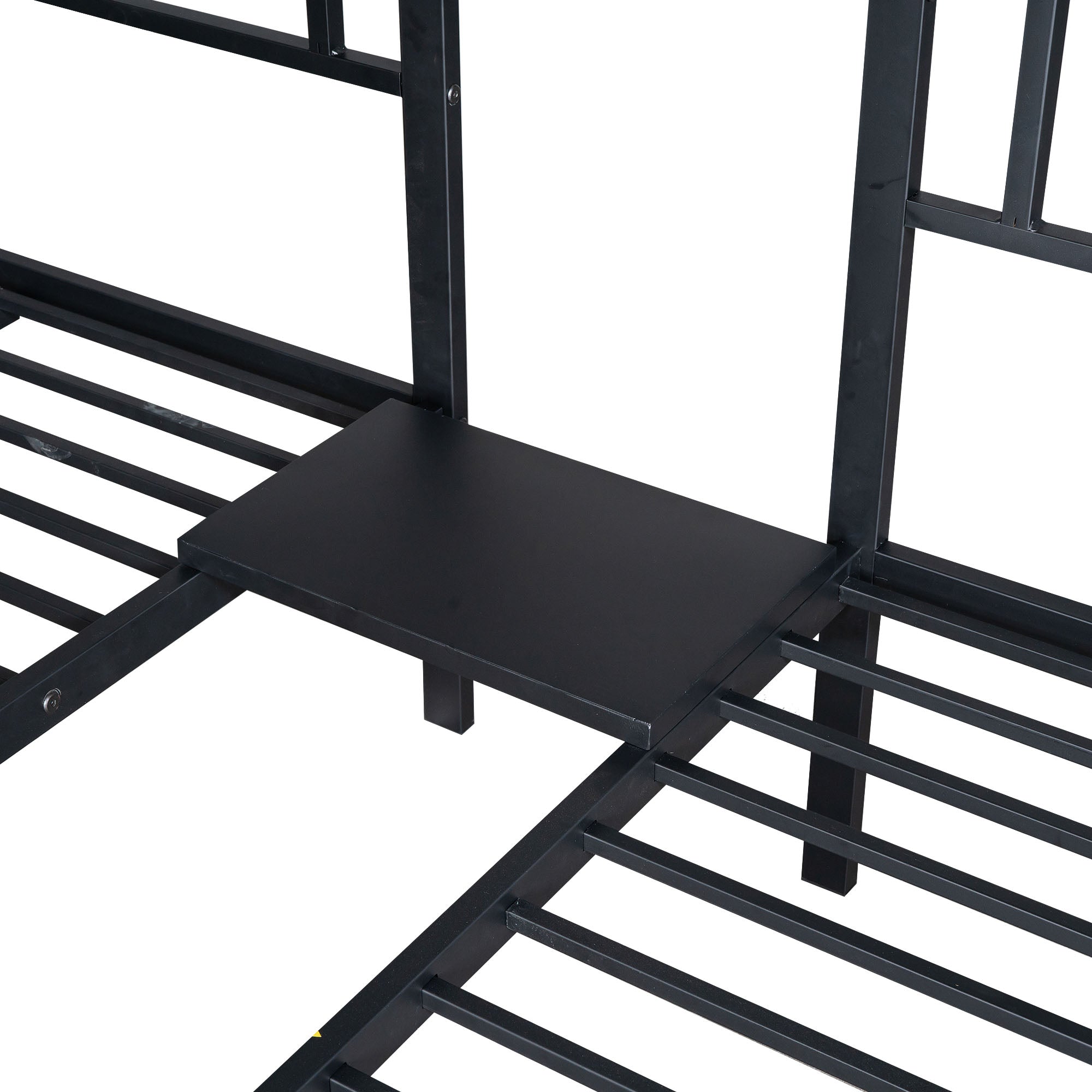 Logidon 3-persoons stapelbed met laddertafel Zwart 90x200