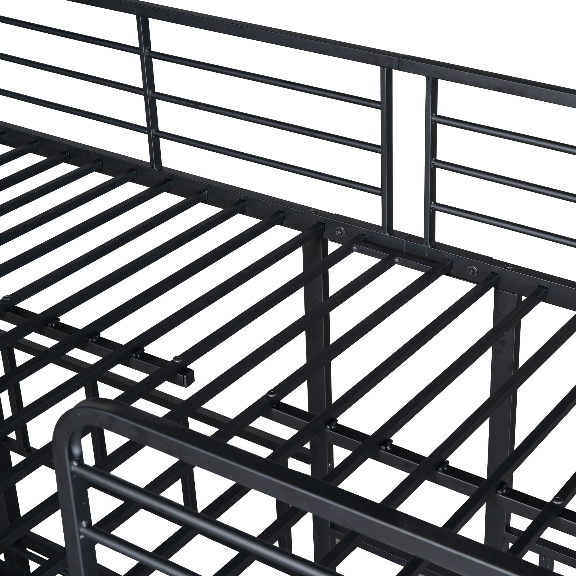 Logidon 3-persoons stapelbed met laddertafel Zwart 90x200