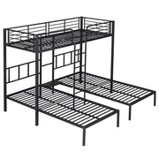 Logidon 3-persoons stapelbed met laddertafel Zwart 90x200