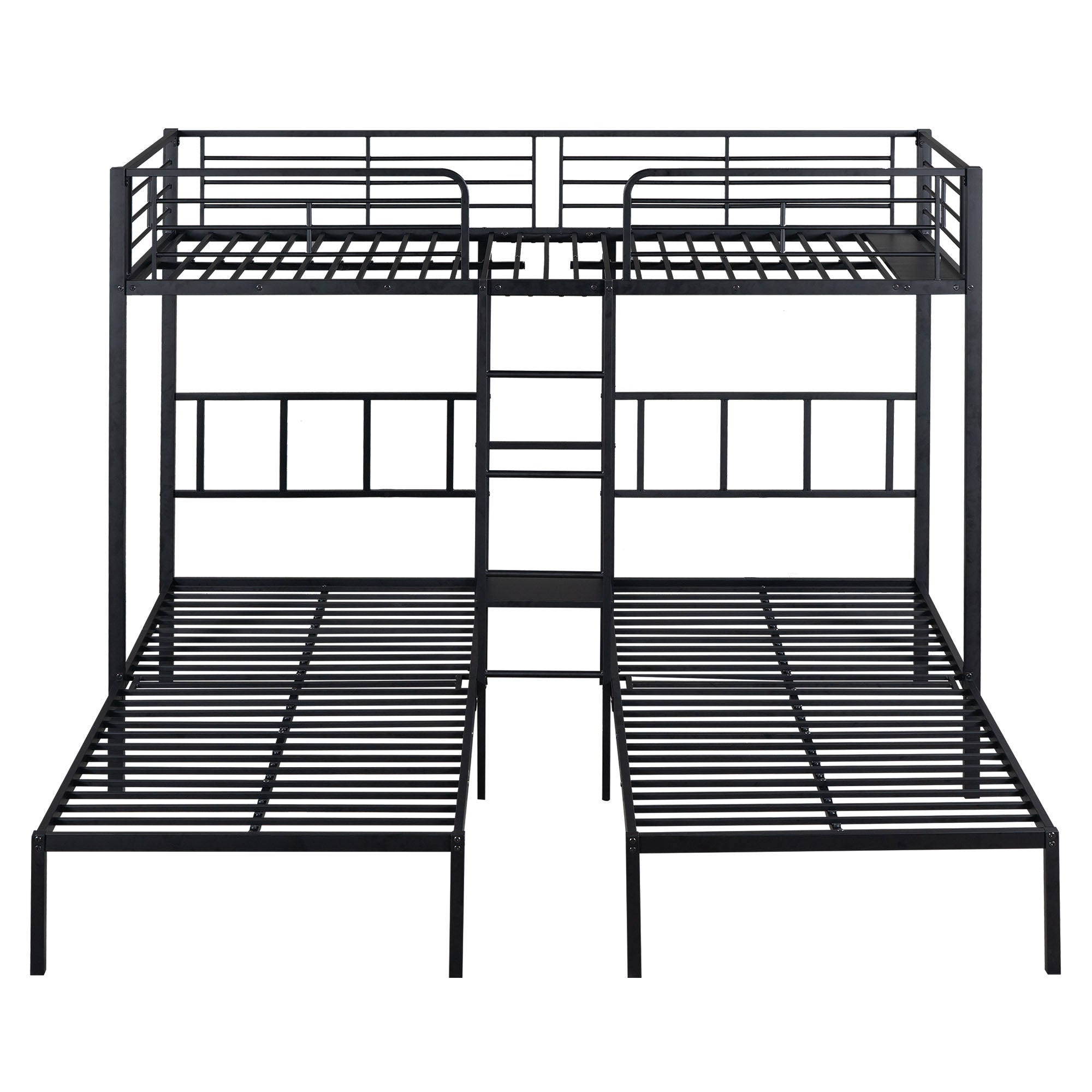 Logidon 3-persoons stapelbed met laddertafel Zwart 90x200