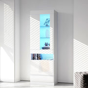Logidon showcase with 16 colors LED lighting white standing showcase