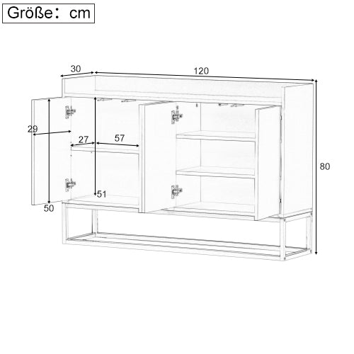 Logidon Dressoir 120 cm Wit Greeploos Vier Deuren Minimalistisch