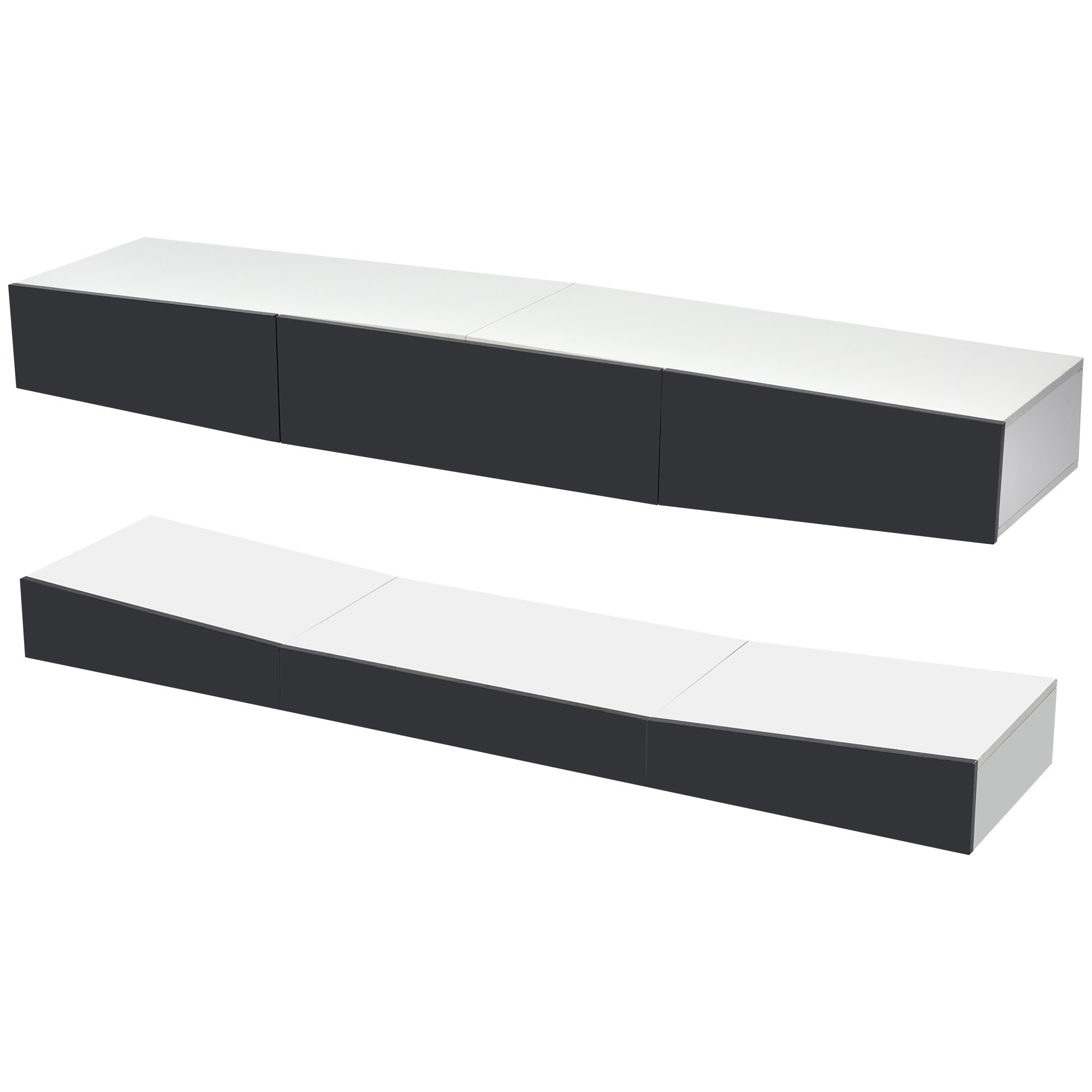 Logidon Hanging TV Board With LED Lighting 180x40 cm Gray