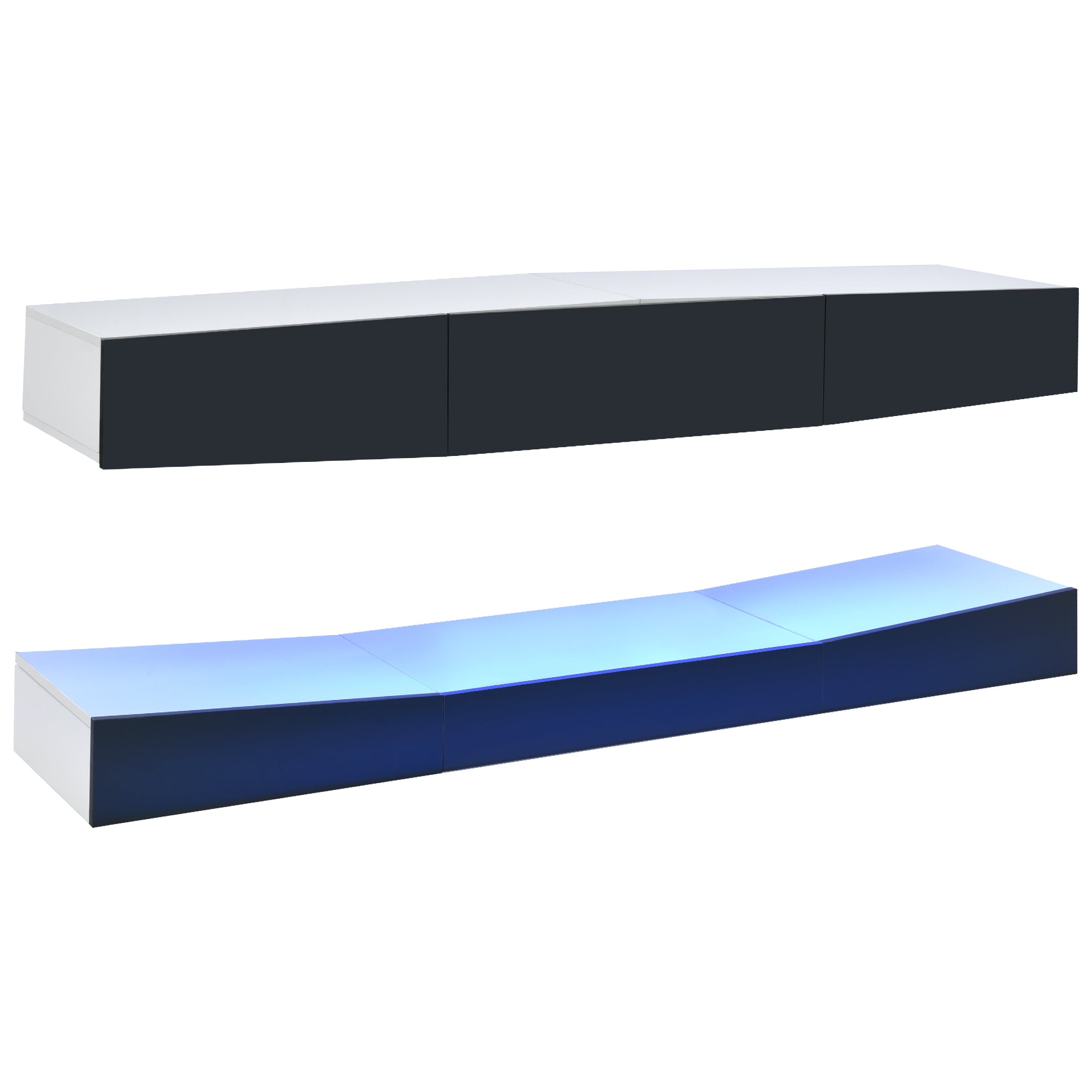 Logidon Hanging TV Board With LED Lighting 180x40 cm Gray