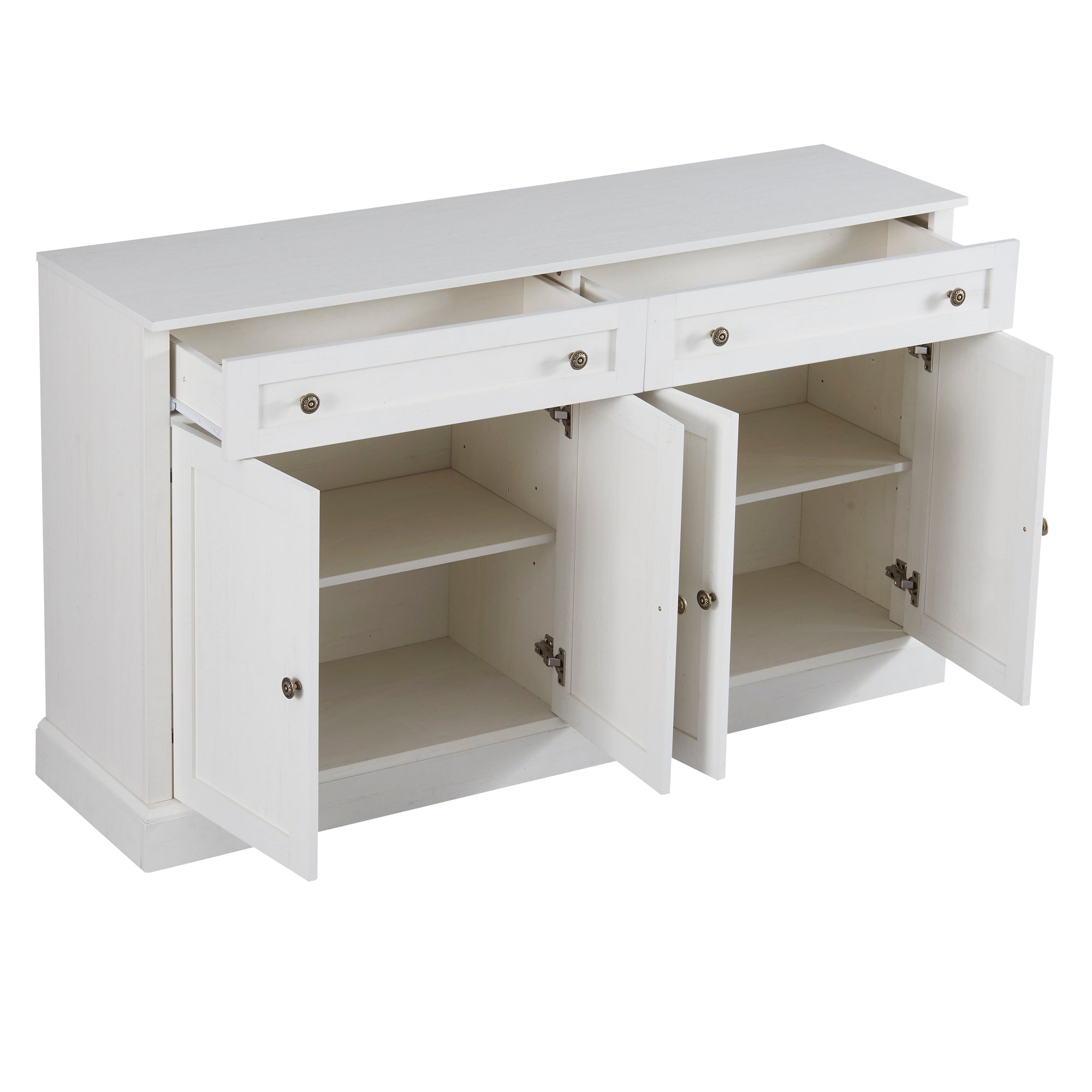 Logidon Groot dressoir 4 deuren 2 lades antiek wit 150x40x86 cm