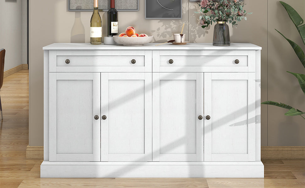 Logidon Groot dressoir 4 deuren 2 lades antiek wit 150x40x86 cm