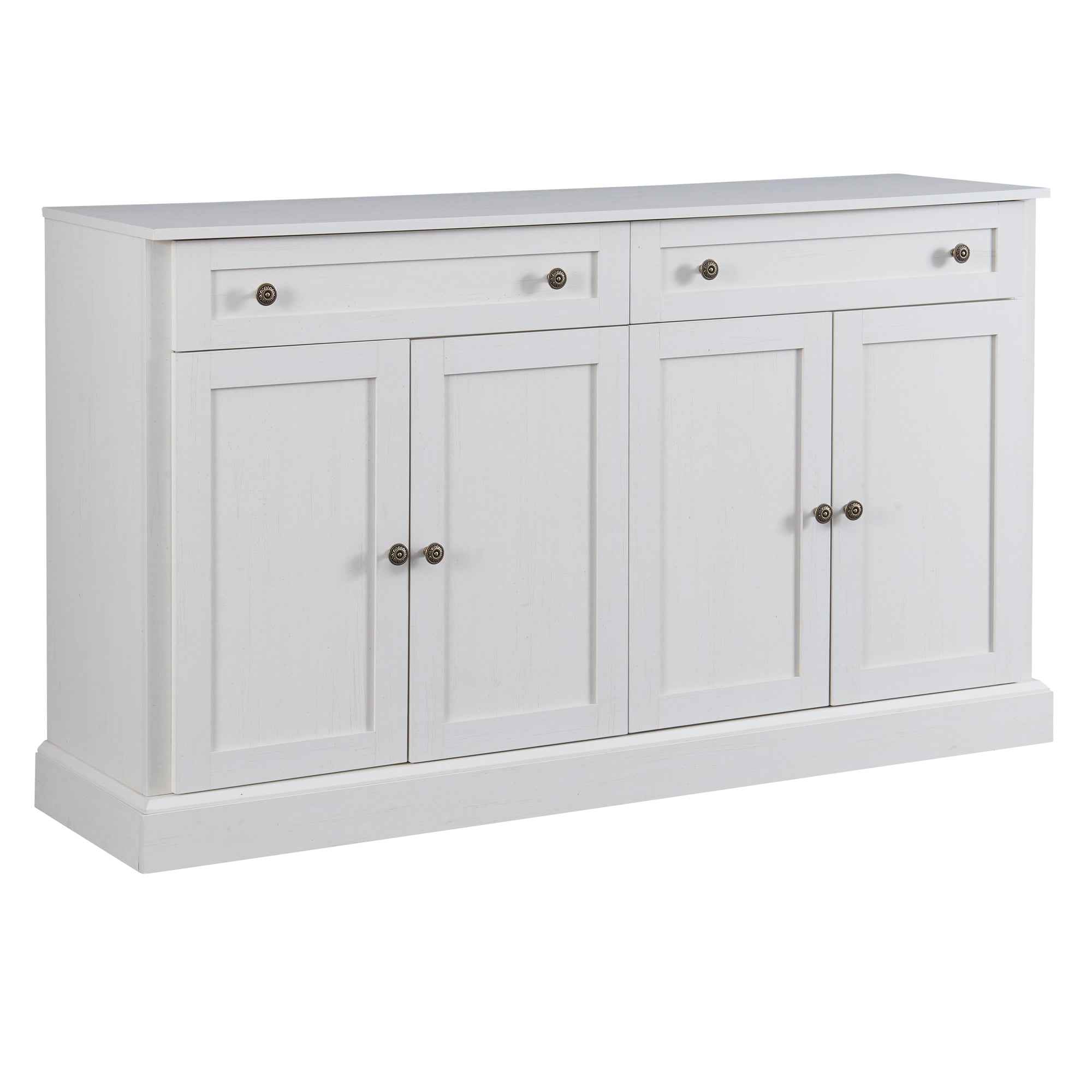 Logidon Groot dressoir 4 deuren 2 lades antiek wit 150x40x86 cm