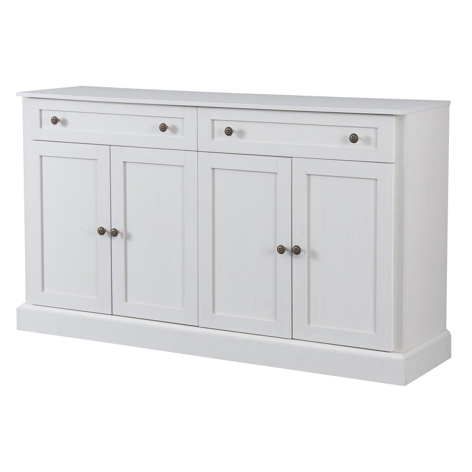 Logidon Groot dressoir 4 deuren 2 lades antiek wit 150x40x86 cm
