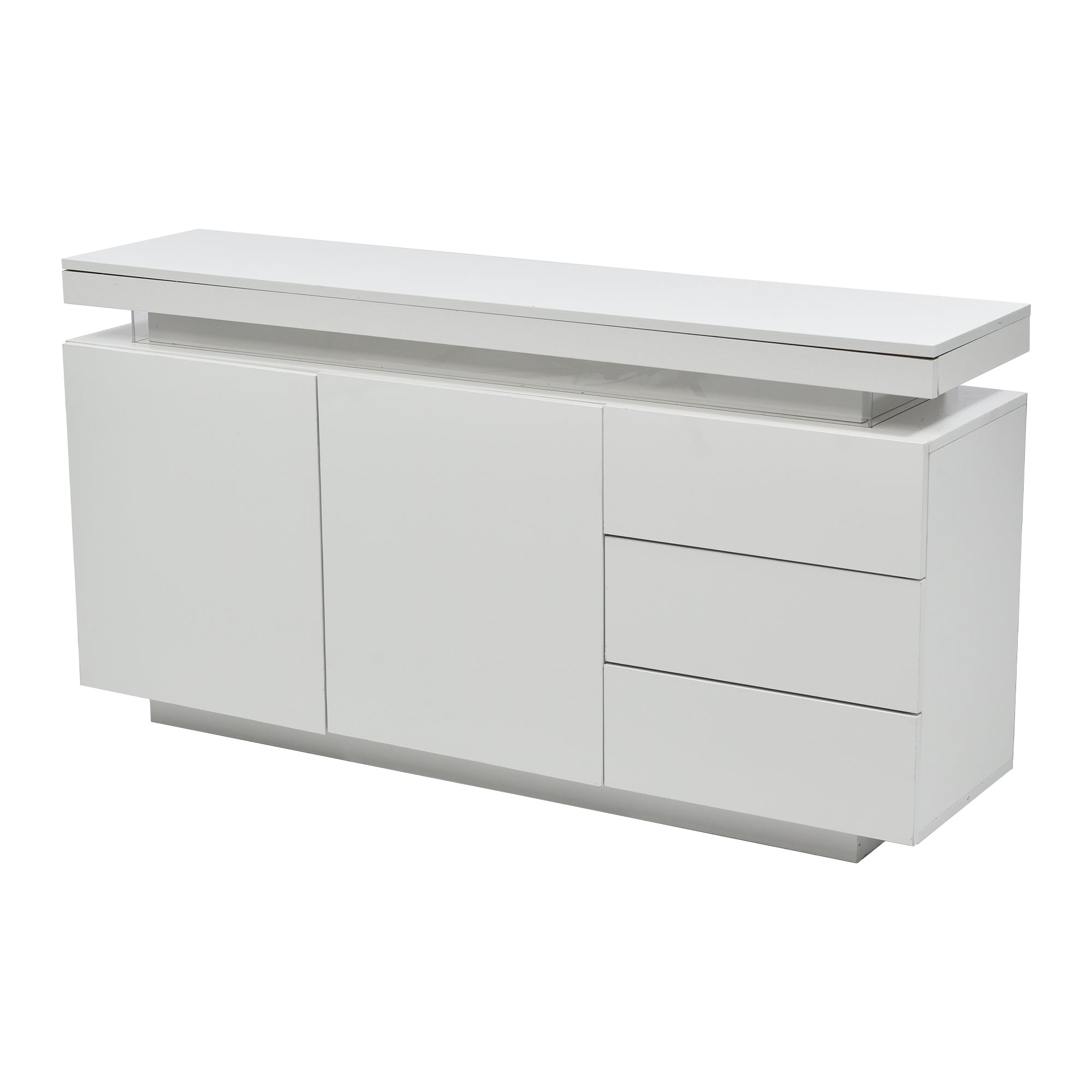 Logidon dressoir wit LED licht 140x35x72,5 cm 2 deuren 3 lades