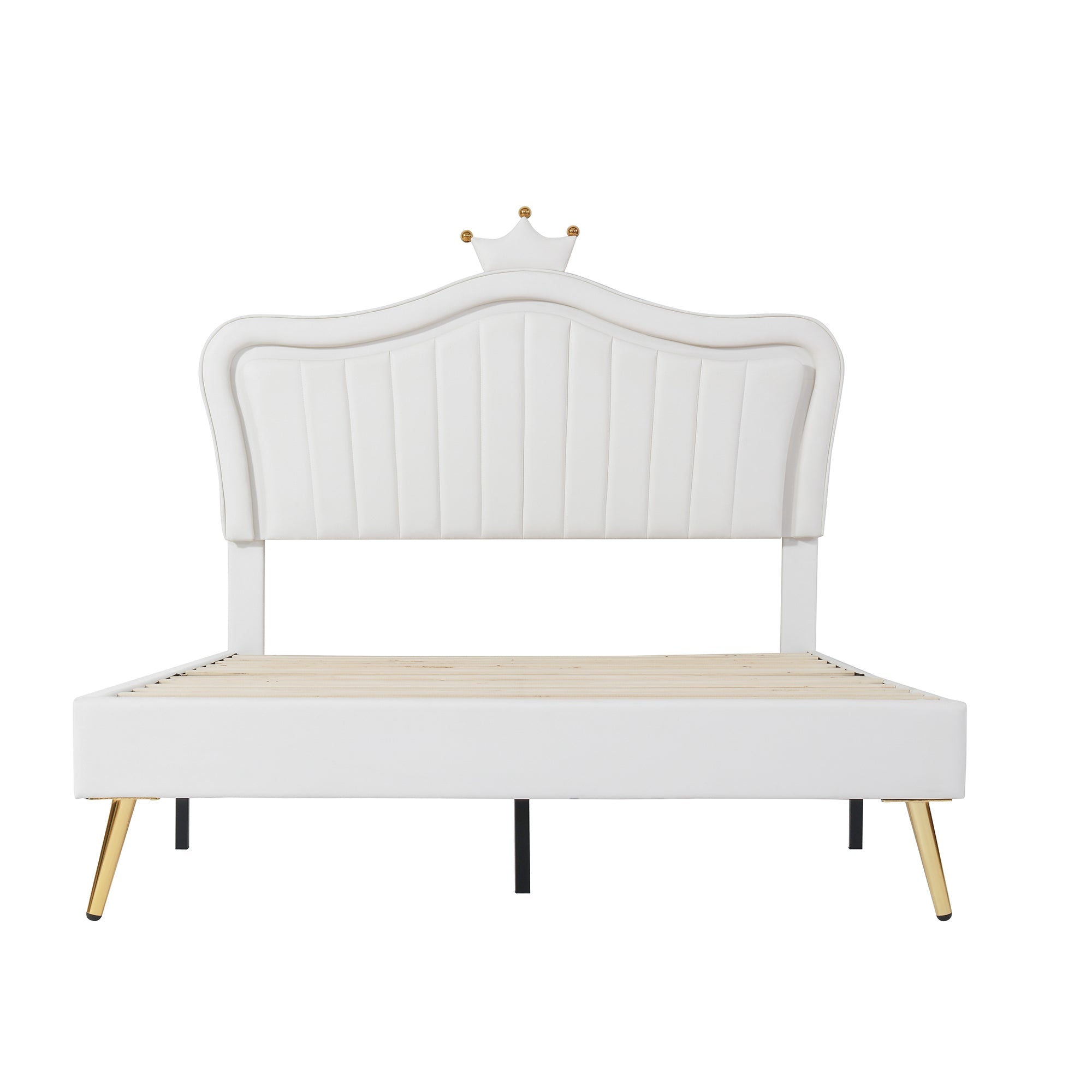Logidon gestoffeerd bed kinderbed 140x200 LED verlichting wit