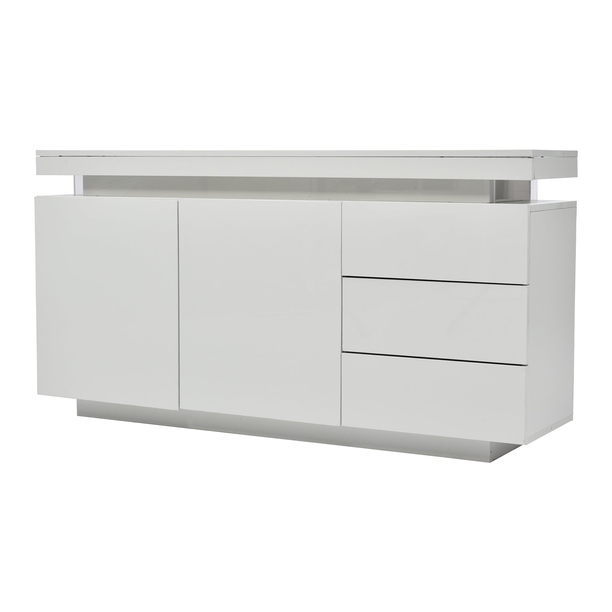 Logidon dressoir wit LED licht 140x35x72,5 cm 2 deuren 3 lades