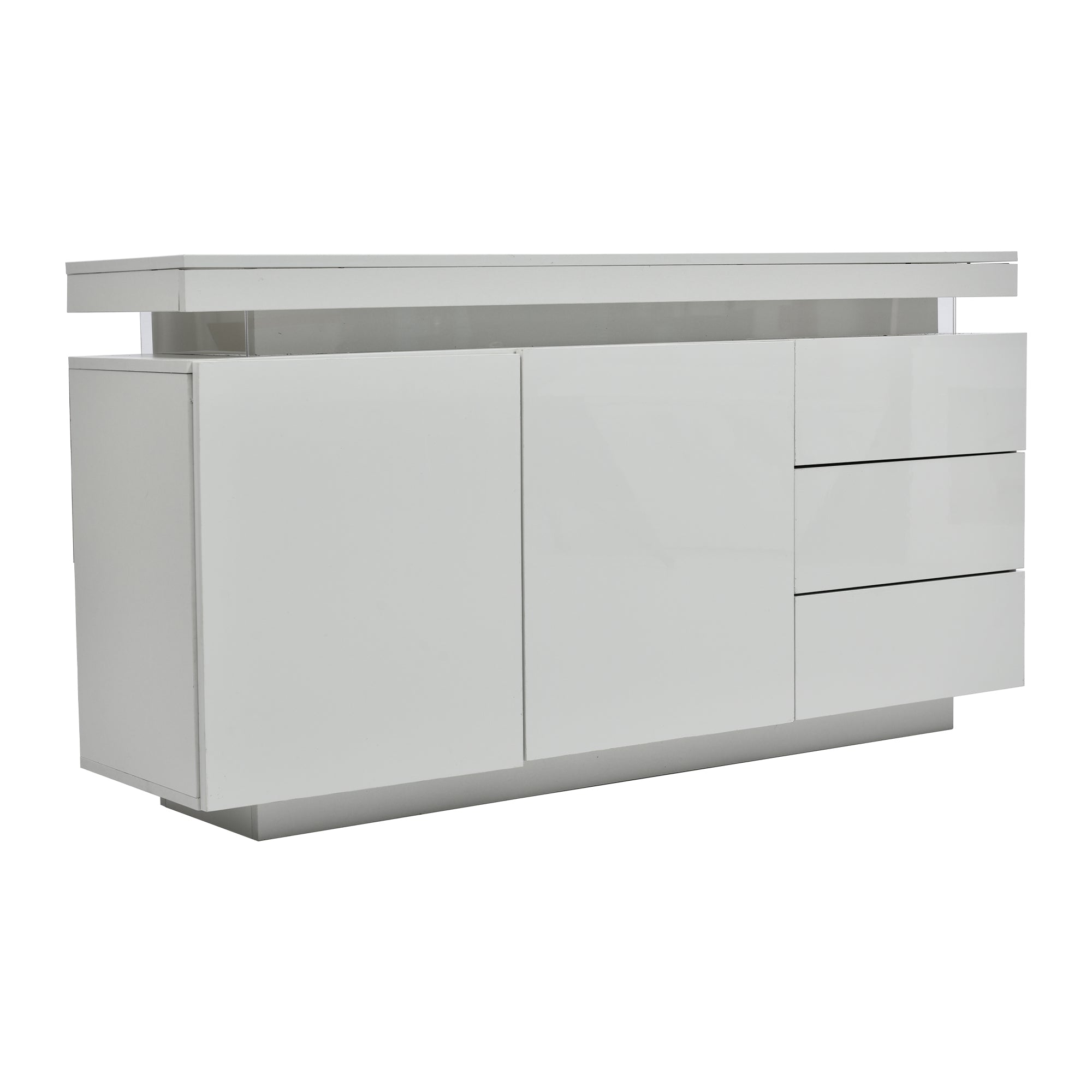Logidon dressoir wit LED licht 140x35x72,5 cm 2 deuren 3 lades
