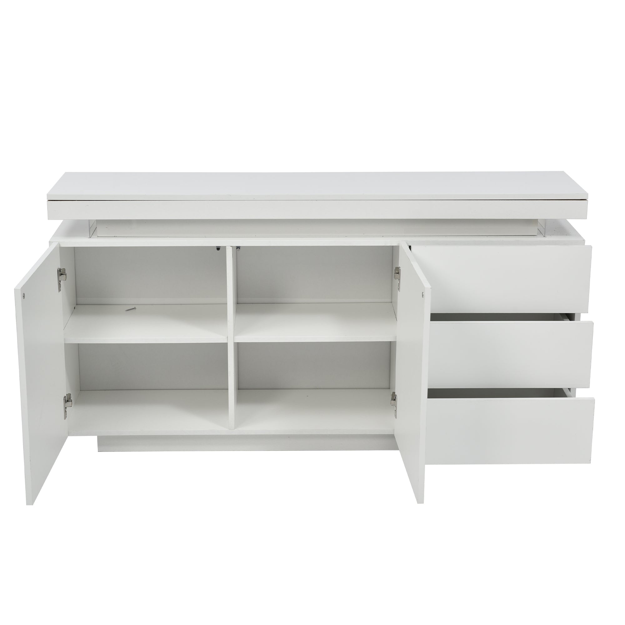 Logidon dressoir wit LED licht 140x35x72,5 cm 2 deuren 3 lades