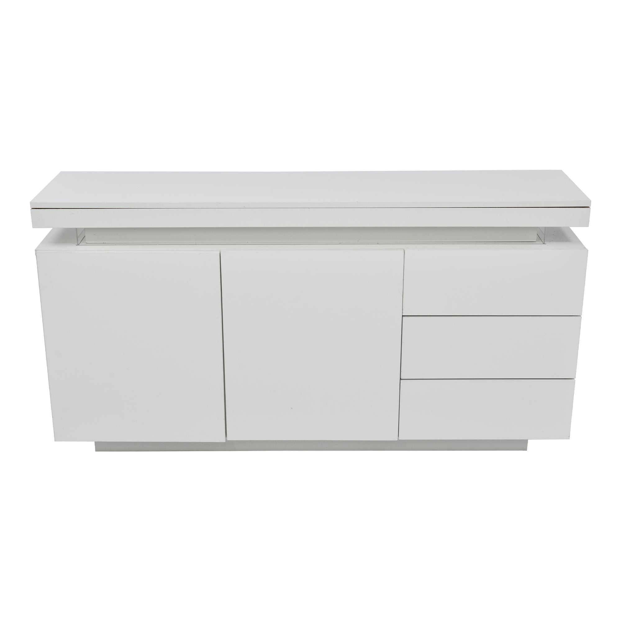 Logidon dressoir wit LED licht 140x35x72,5 cm 2 deuren 3 lades