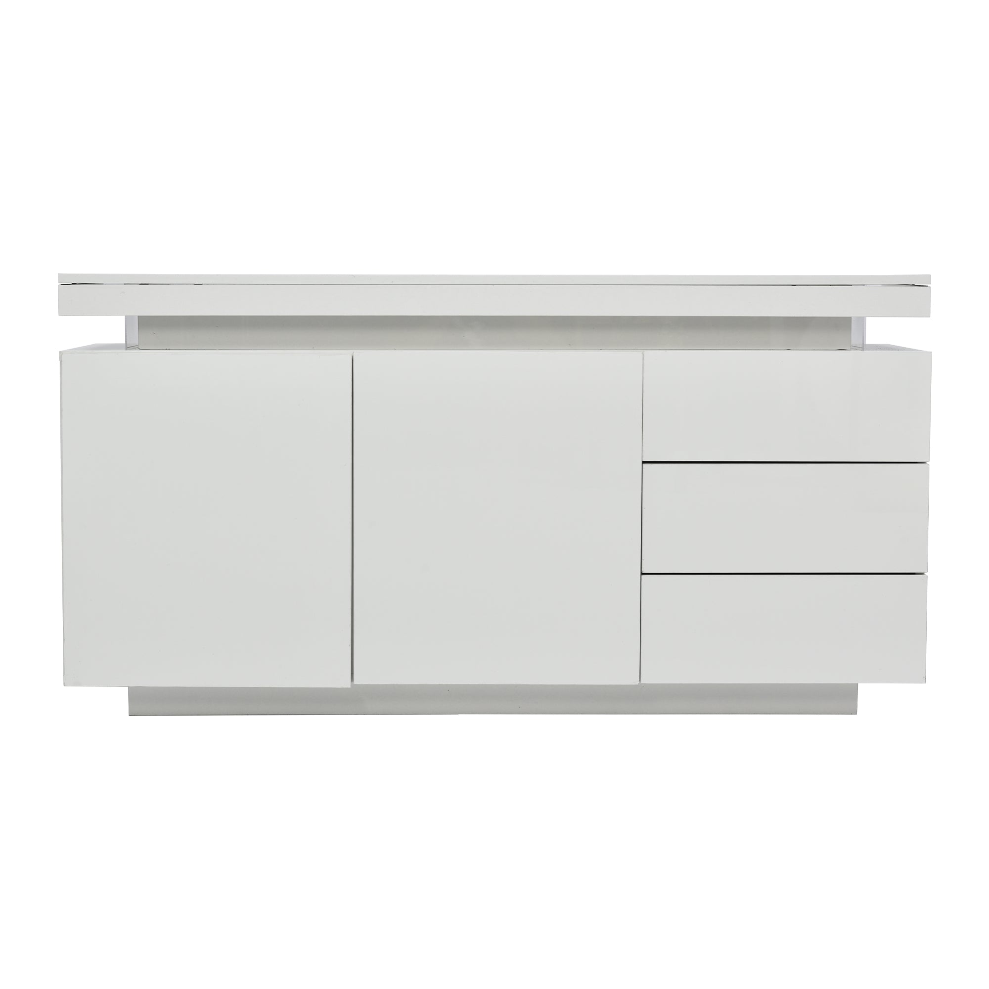 Logidon dressoir wit LED licht 140x35x72,5 cm 2 deuren 3 lades