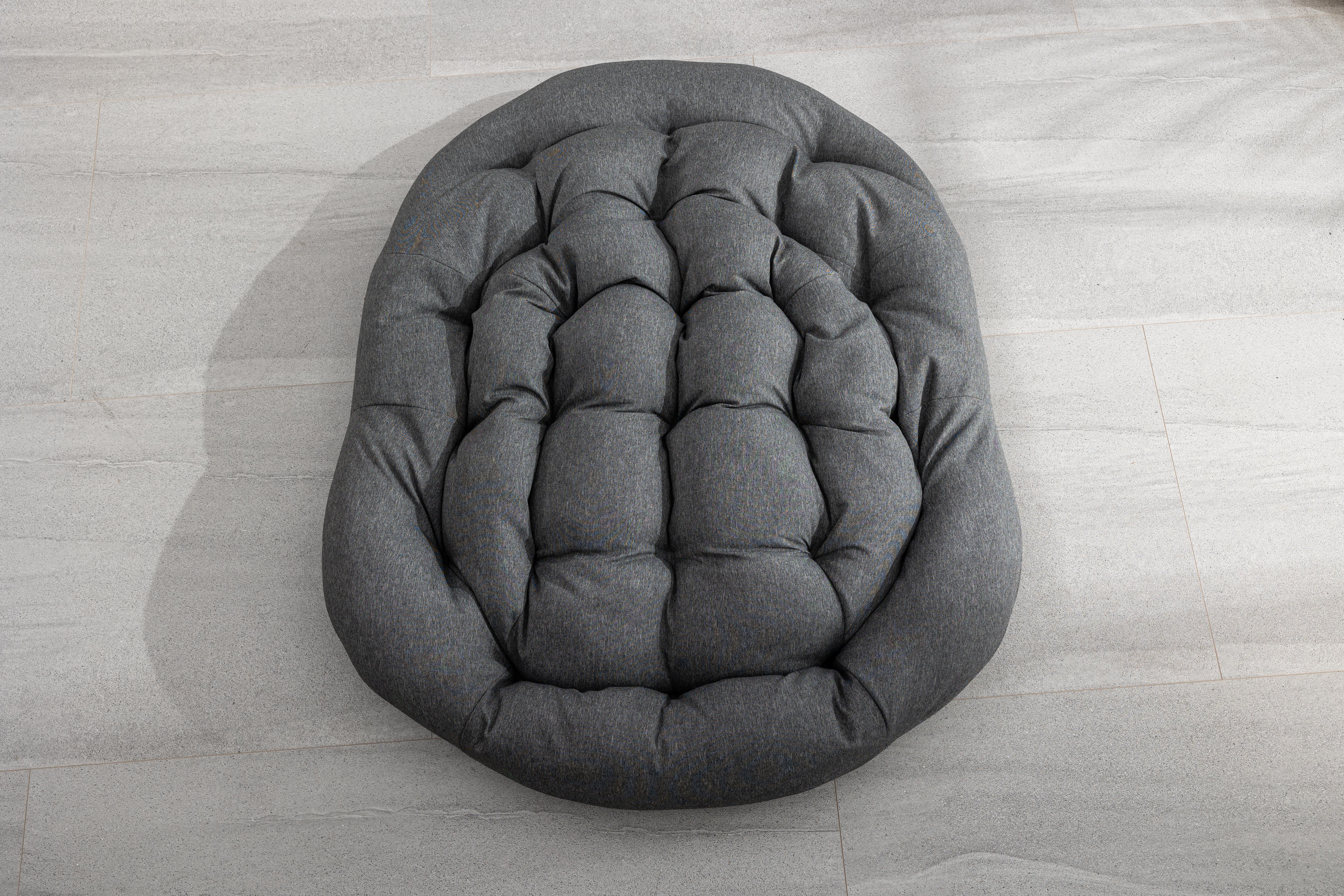 Logidon Outdoor Egg Chair Schommelstoel Donkergrijs met Dik Kussen