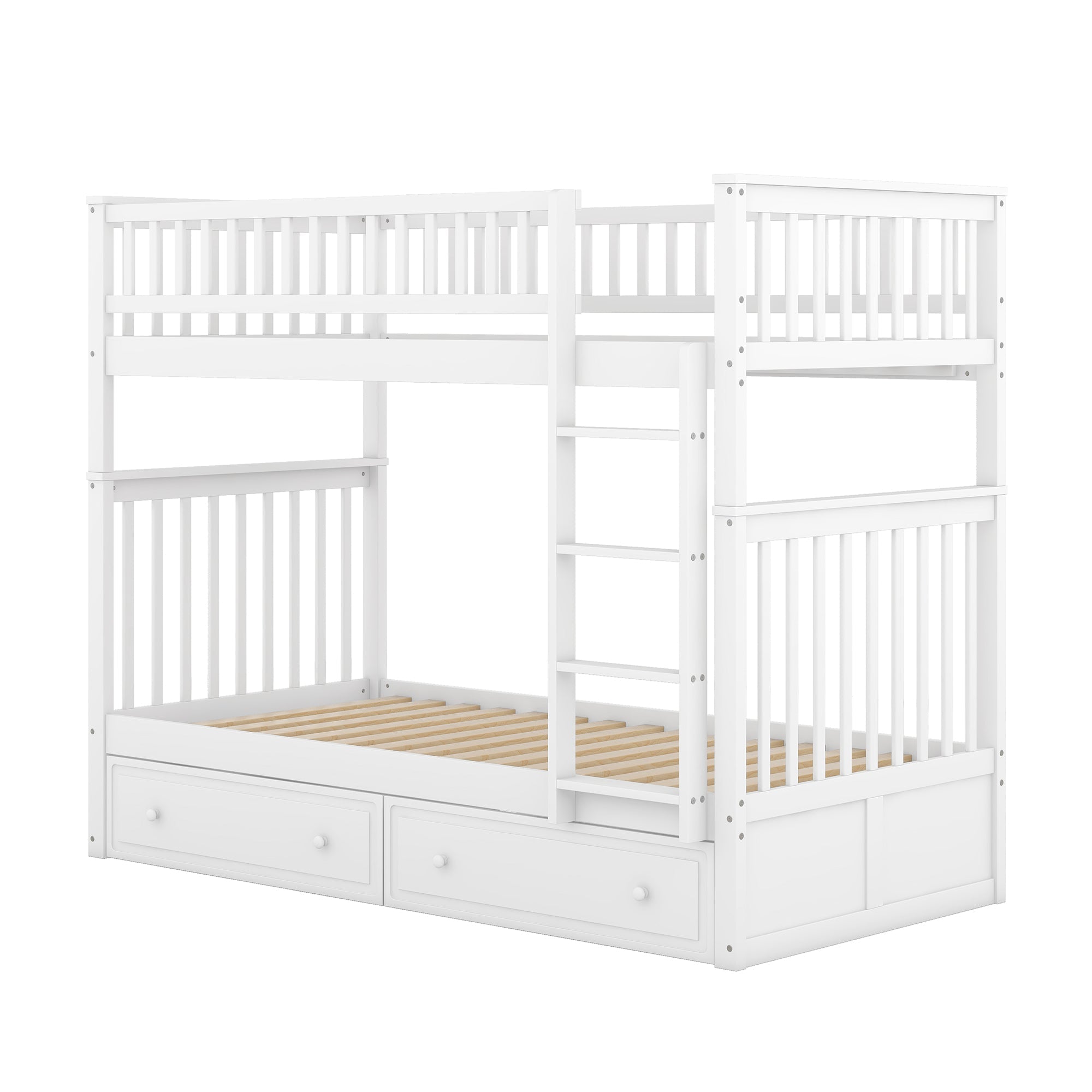 Logidon stapelbed 90x200 cm wit met opbergruimte voor twee personen