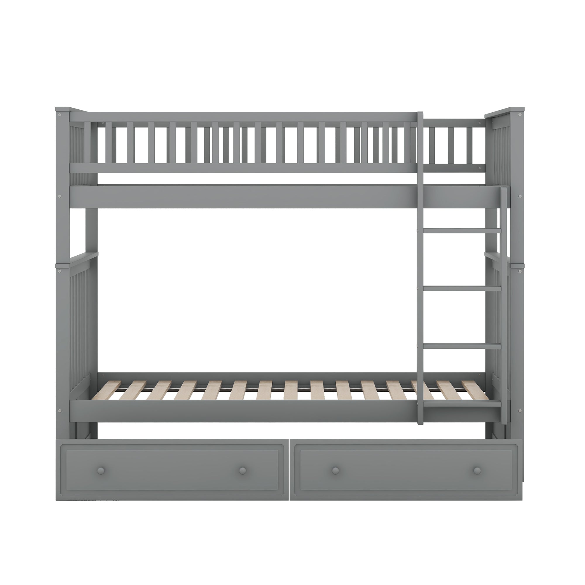 Logidon stapelbed 90x200 cm grijs met opbergruimte en bedstee