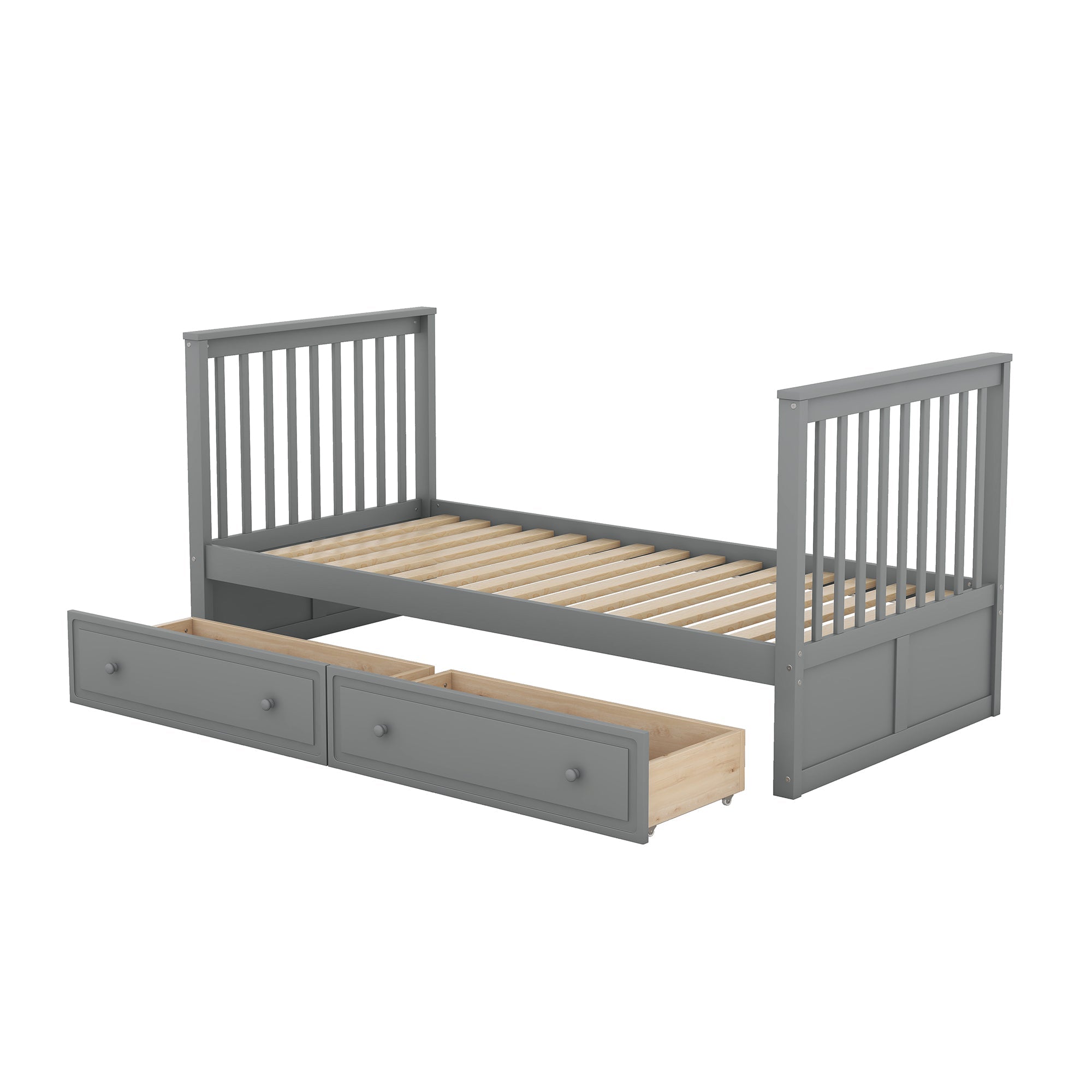 Logidon stapelbed 90x200 cm grijs met opbergruimte en bedstee