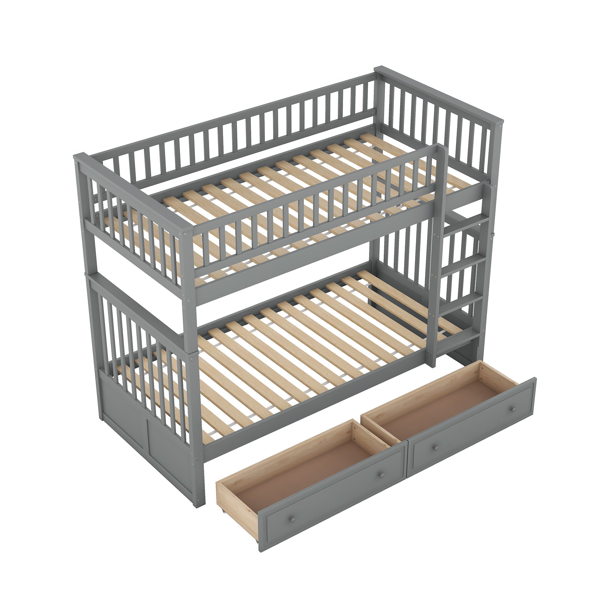 Logidon stapelbed 90x200 cm grijs met opbergruimte en bedstee