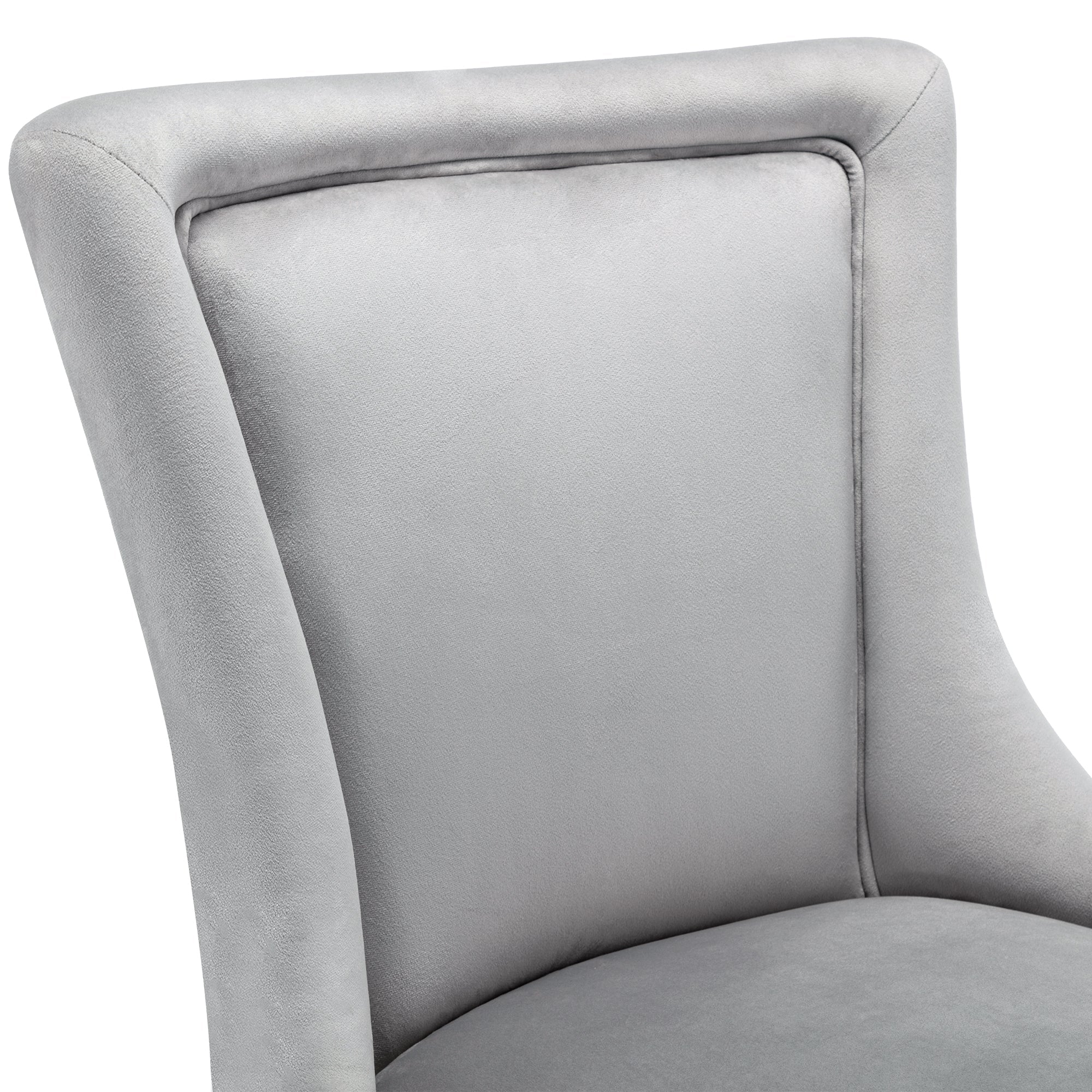 Logidon Luxury Velvet Dining Chair Gray Set of 2 Nail Head Trim