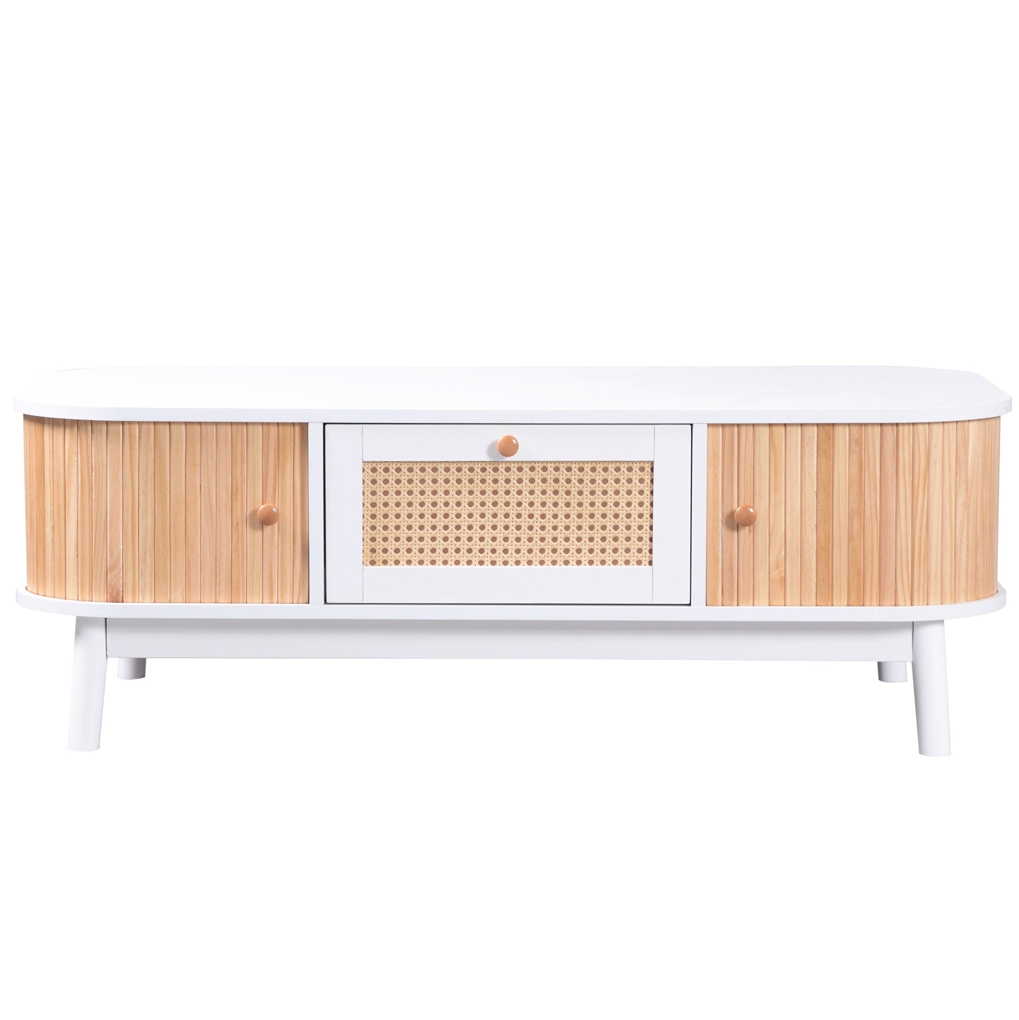 Logidon salontafel rotan salontafel 110x55x38,5 cm met schuifdeuren