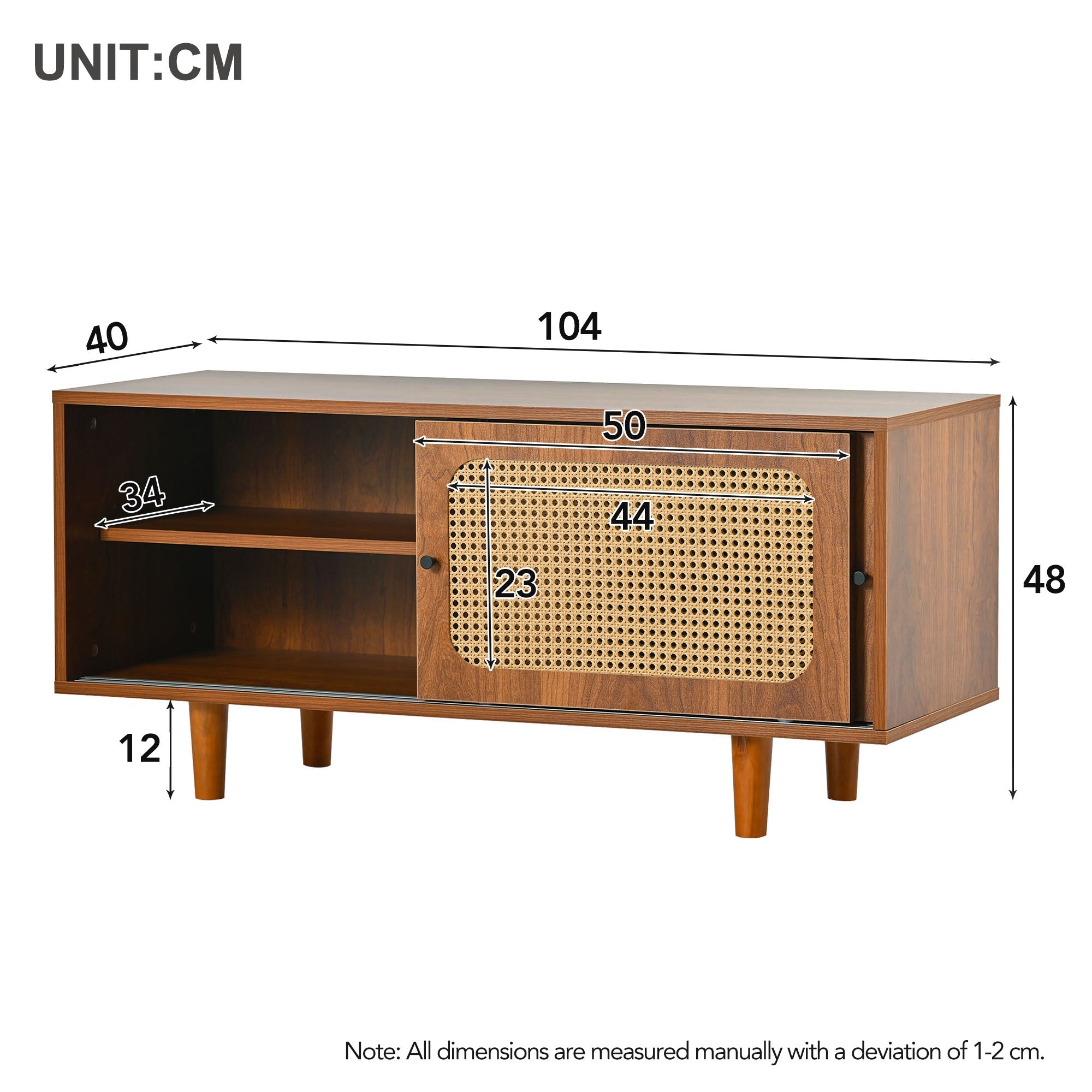 Logidon rotan dressoirset walnoot 104 cm schoenenkast