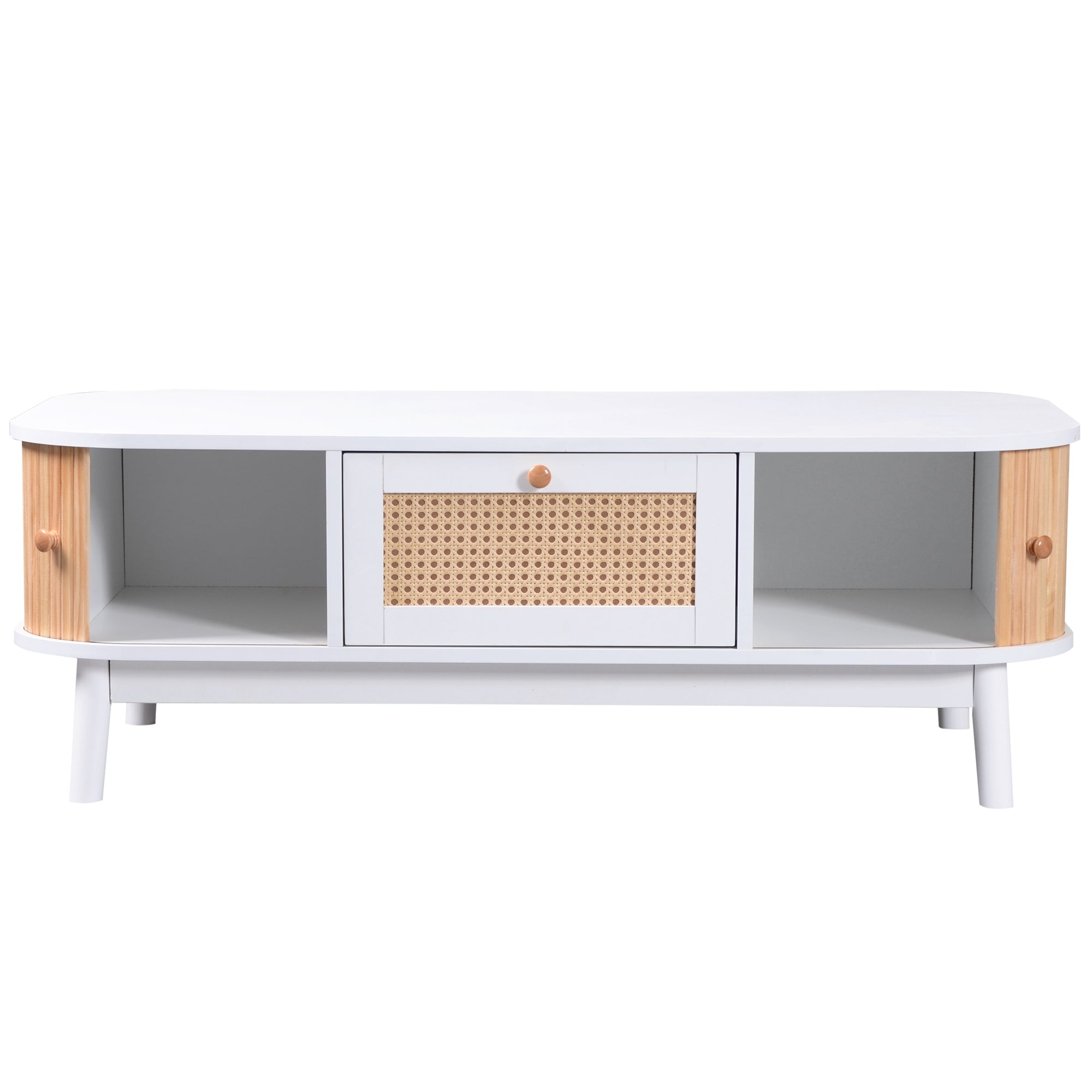 Logidon salontafel rotan salontafel 110x55x38,5 cm met schuifdeuren