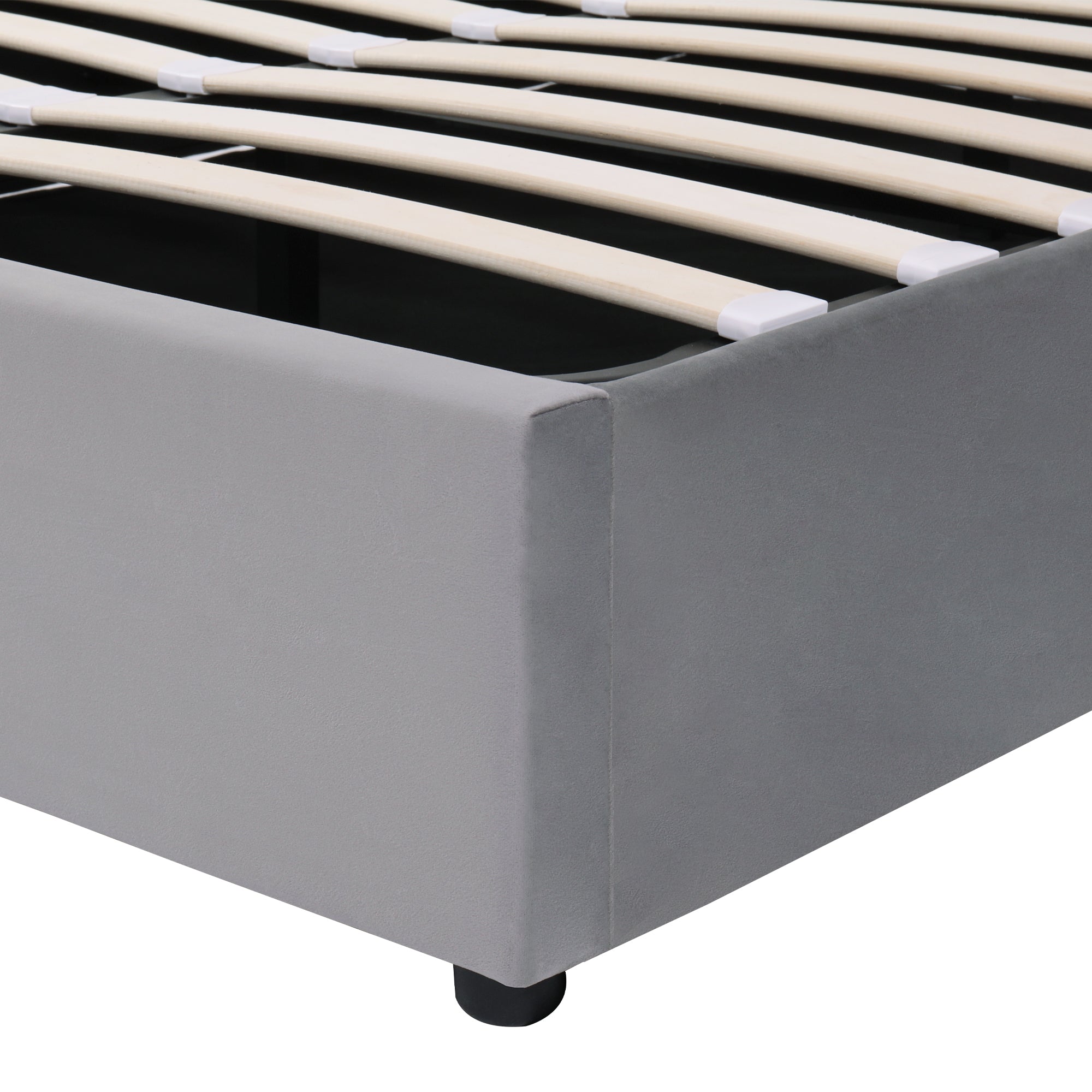 Logidon gestoffeerd bed met opbergruimte Chesterfield stijl 140x200 grijs